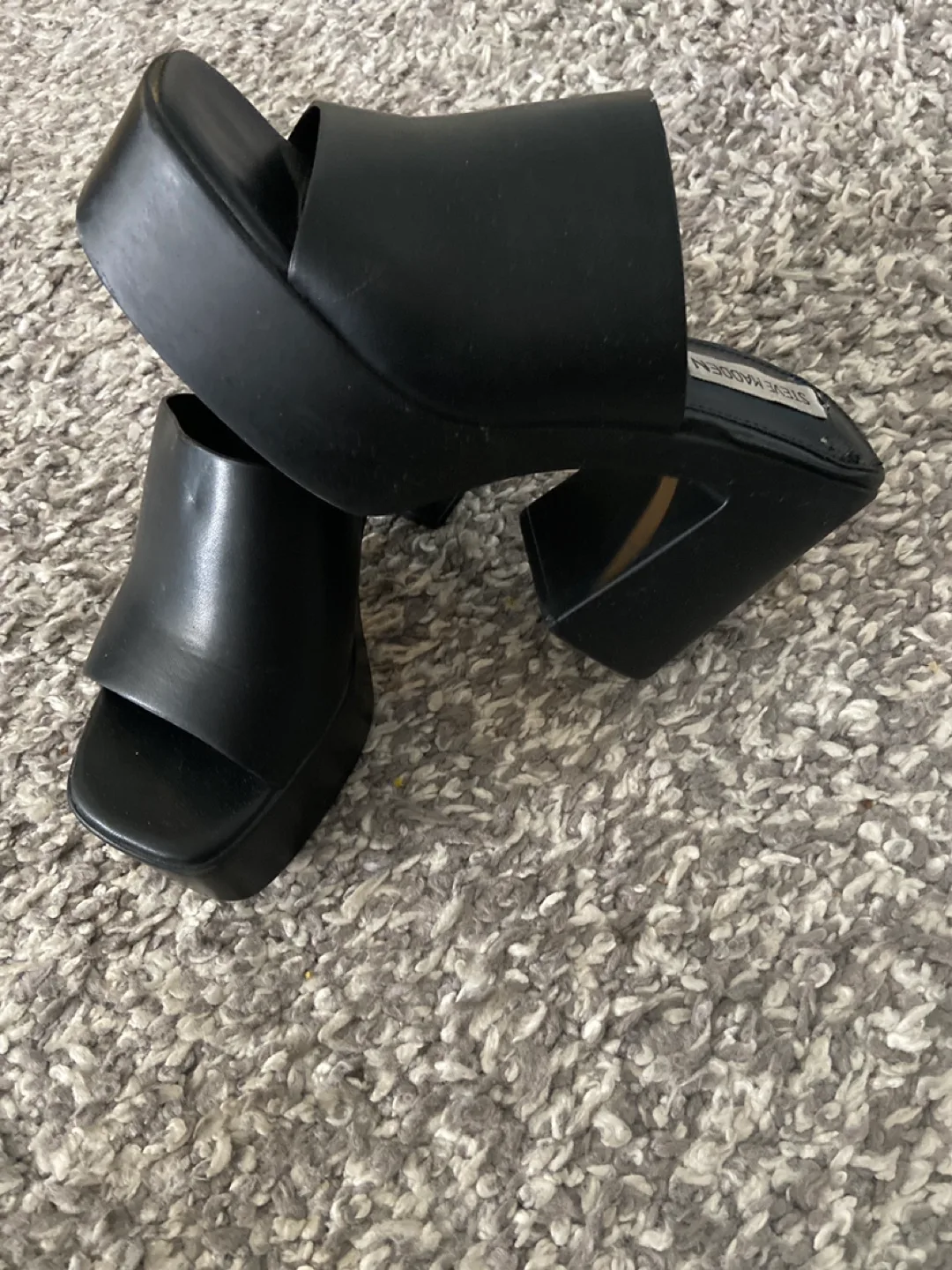 Steve Madden Black Platform Mules image indicator(2)
