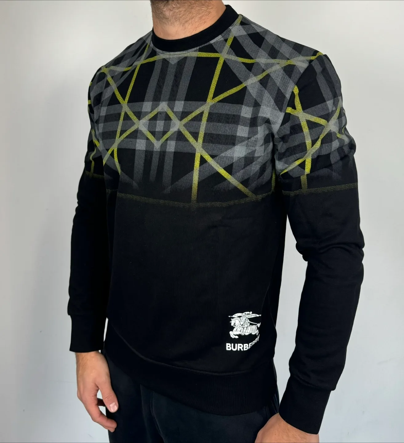 Burberry Black Graphic Plaid Sweatshirt thumbnail