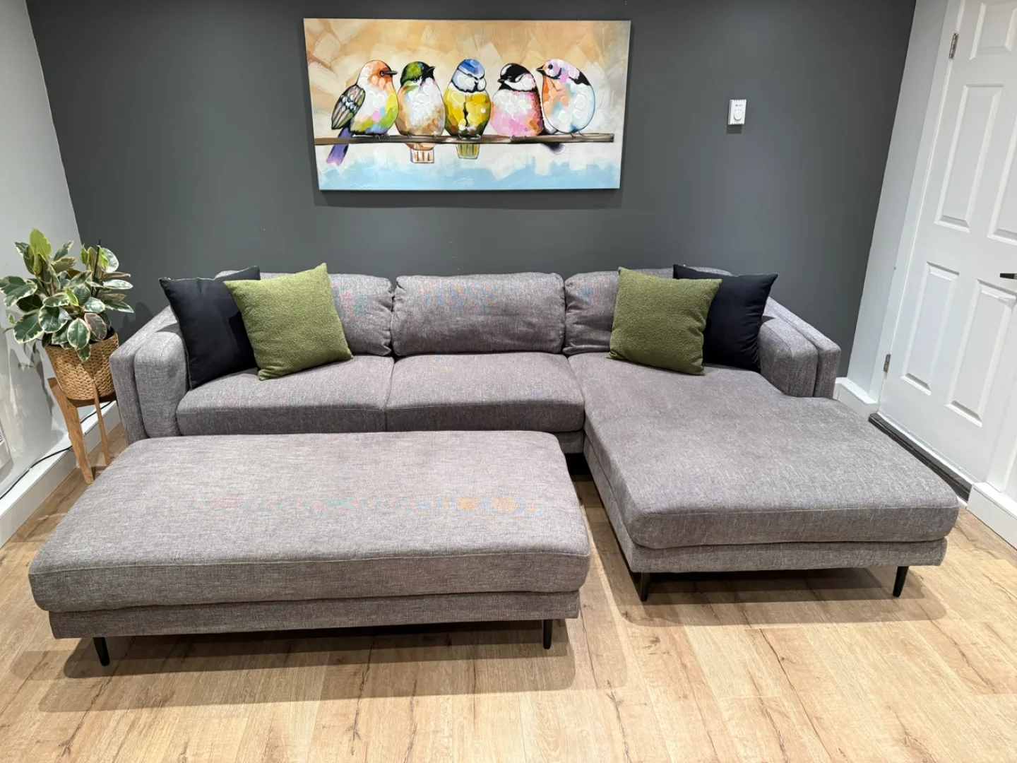 Excellent Condition, Aries Sectional Chaise+Ottoman/Bed image indicator(8)