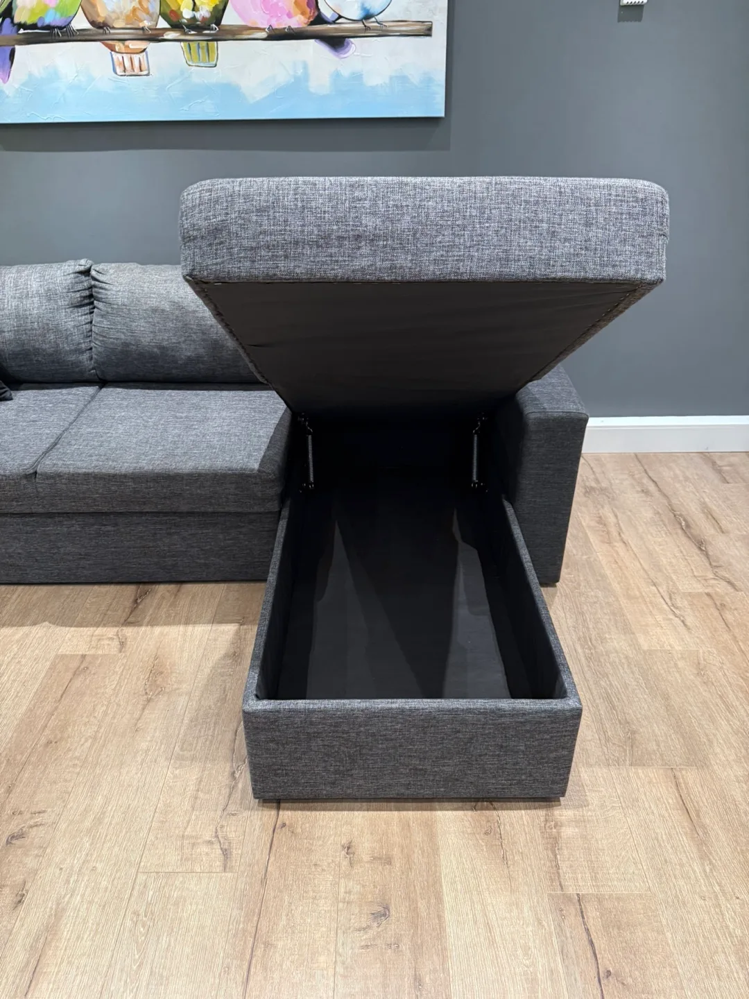 Excellent Condition Pallucci Dark Grey Sofa Bed Sectional image indicator(2)