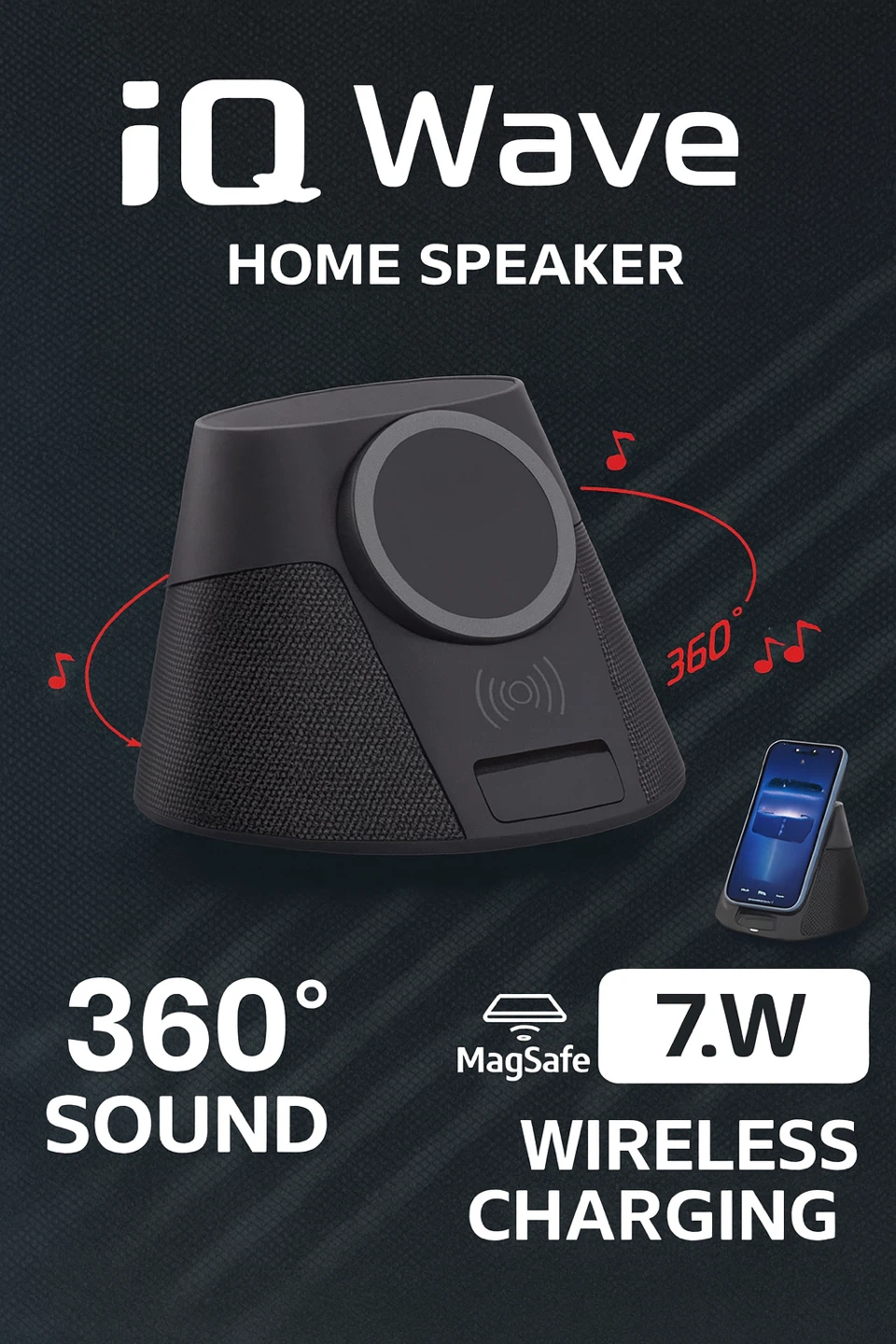 iQ Wave Home Speaker with MagSafe Wireless Charging - Brand NEW