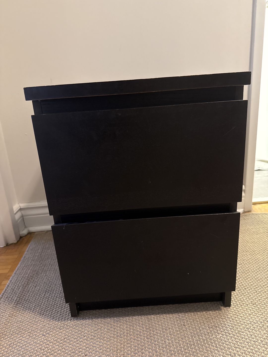 IKEA Malm Black-Brown 2-Drawer Nightstand