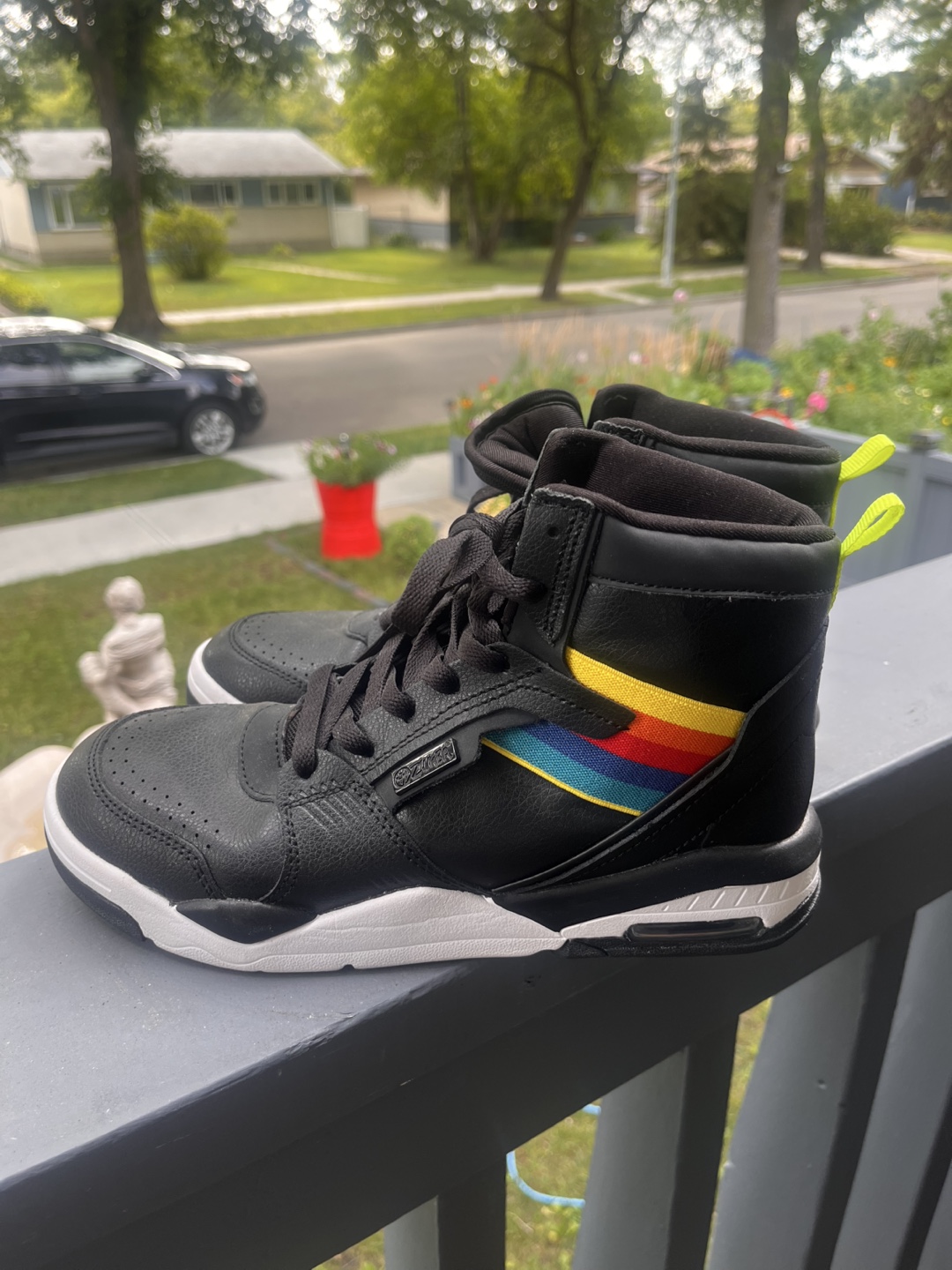Zumba Black Rainbow High Top Sneakers Size 8