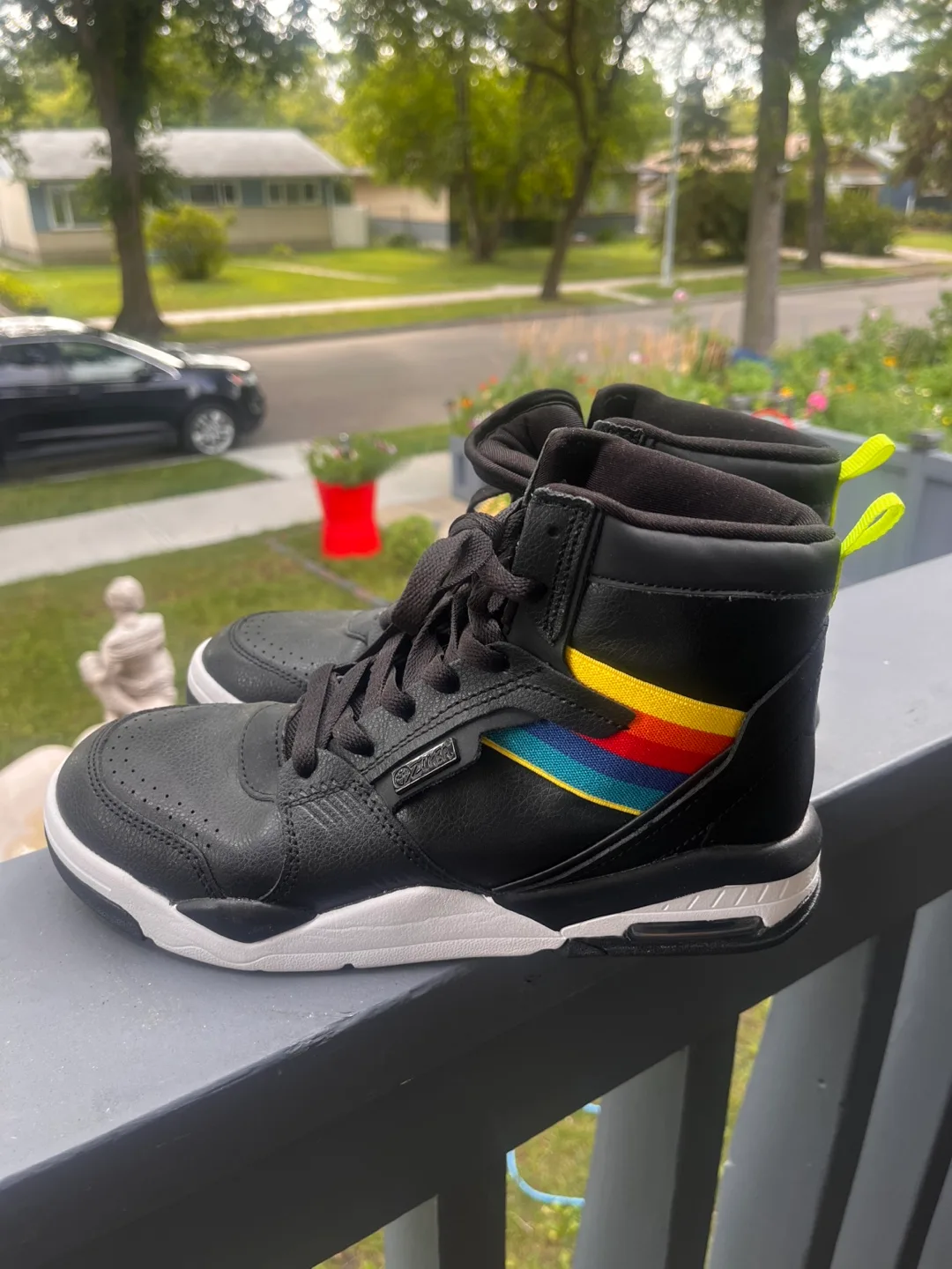 Zumba Black Rainbow High Top Sneakers Size 8 thumbnail