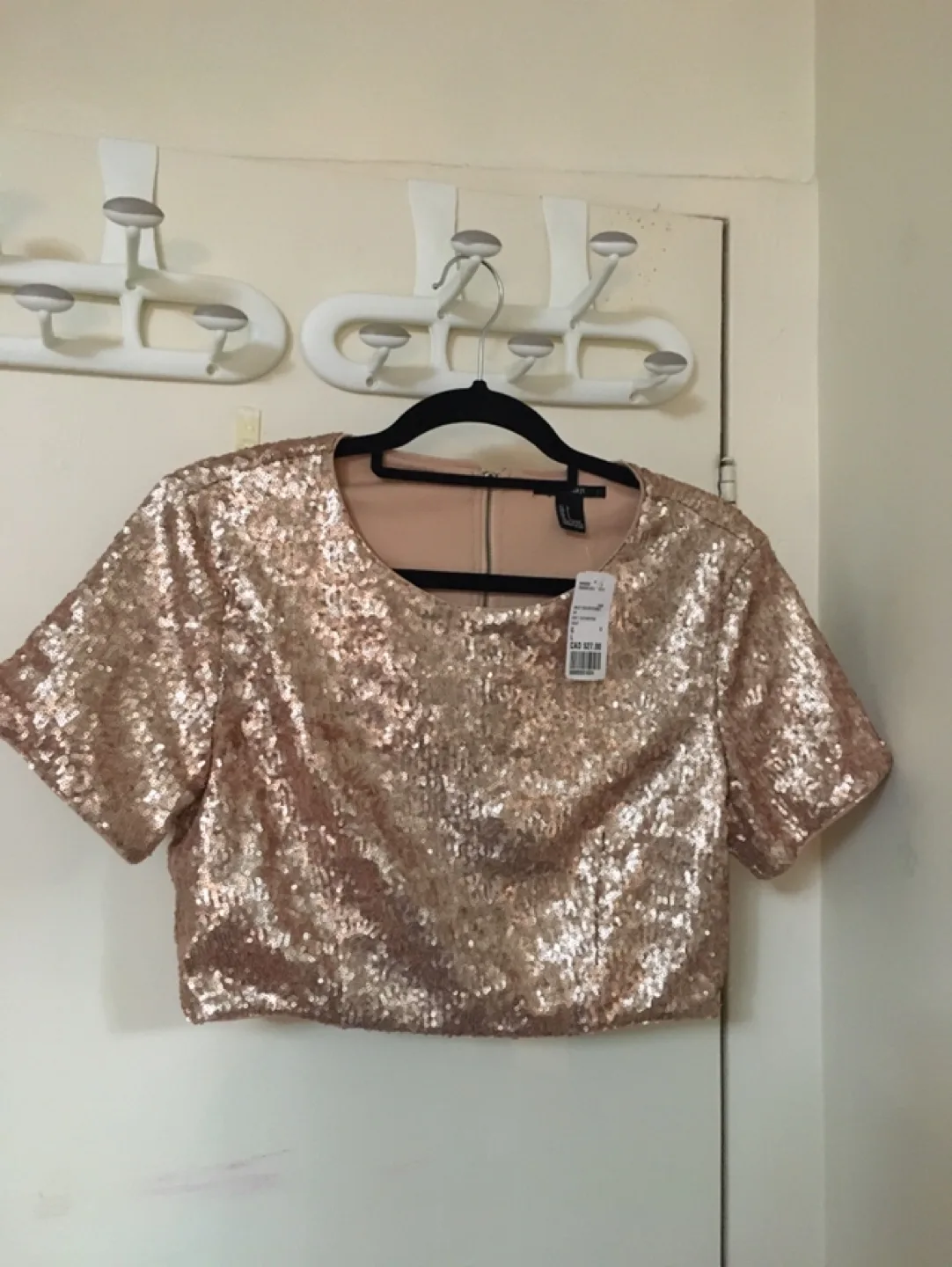 Forever 21 Sequin Crop Top - Size L thumbnail