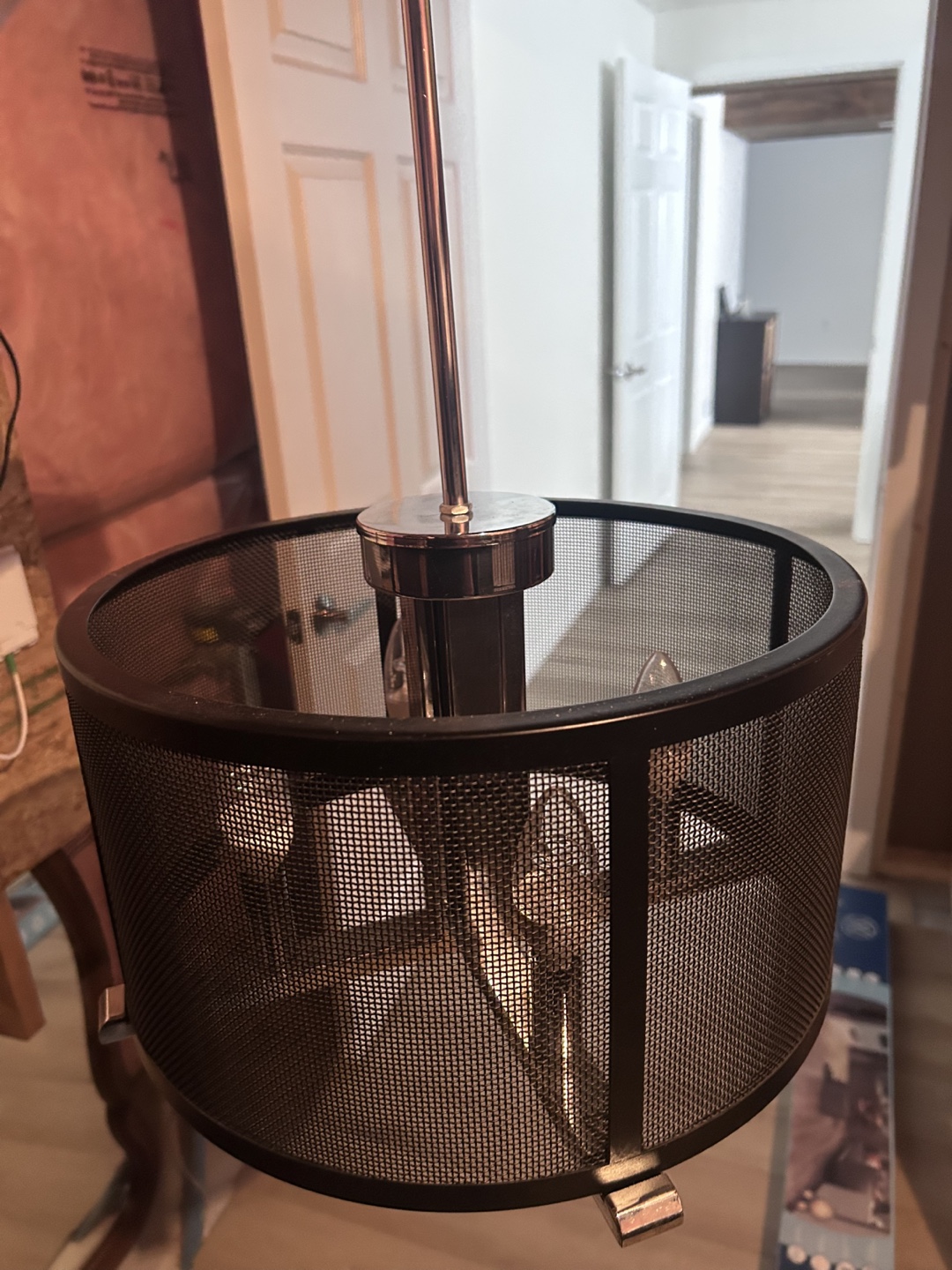 Black Mesh Drum Pendant Light - photo 2
