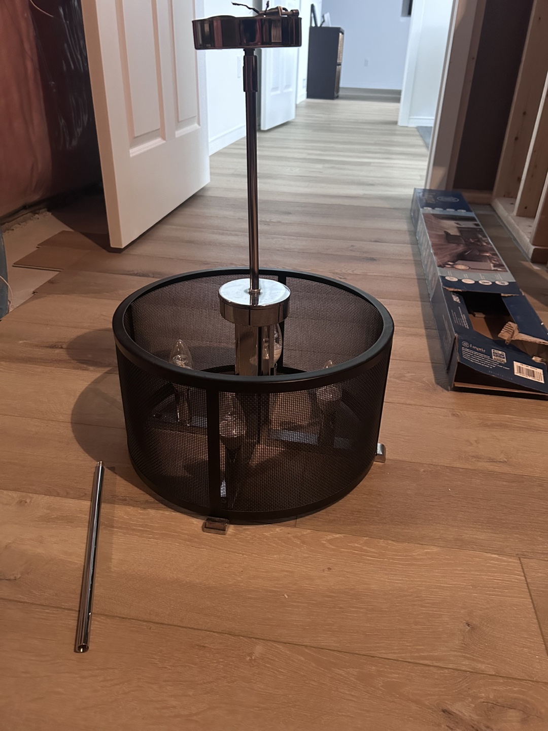Black Mesh Drum Pendant Light - photo 3