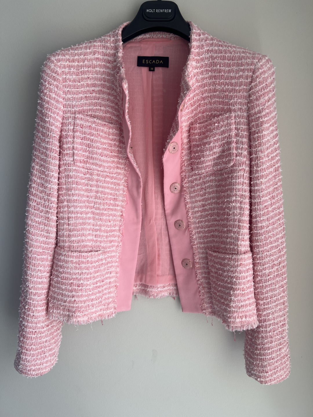 Escada Pink Tweed Blazer Size 34 - photo 3