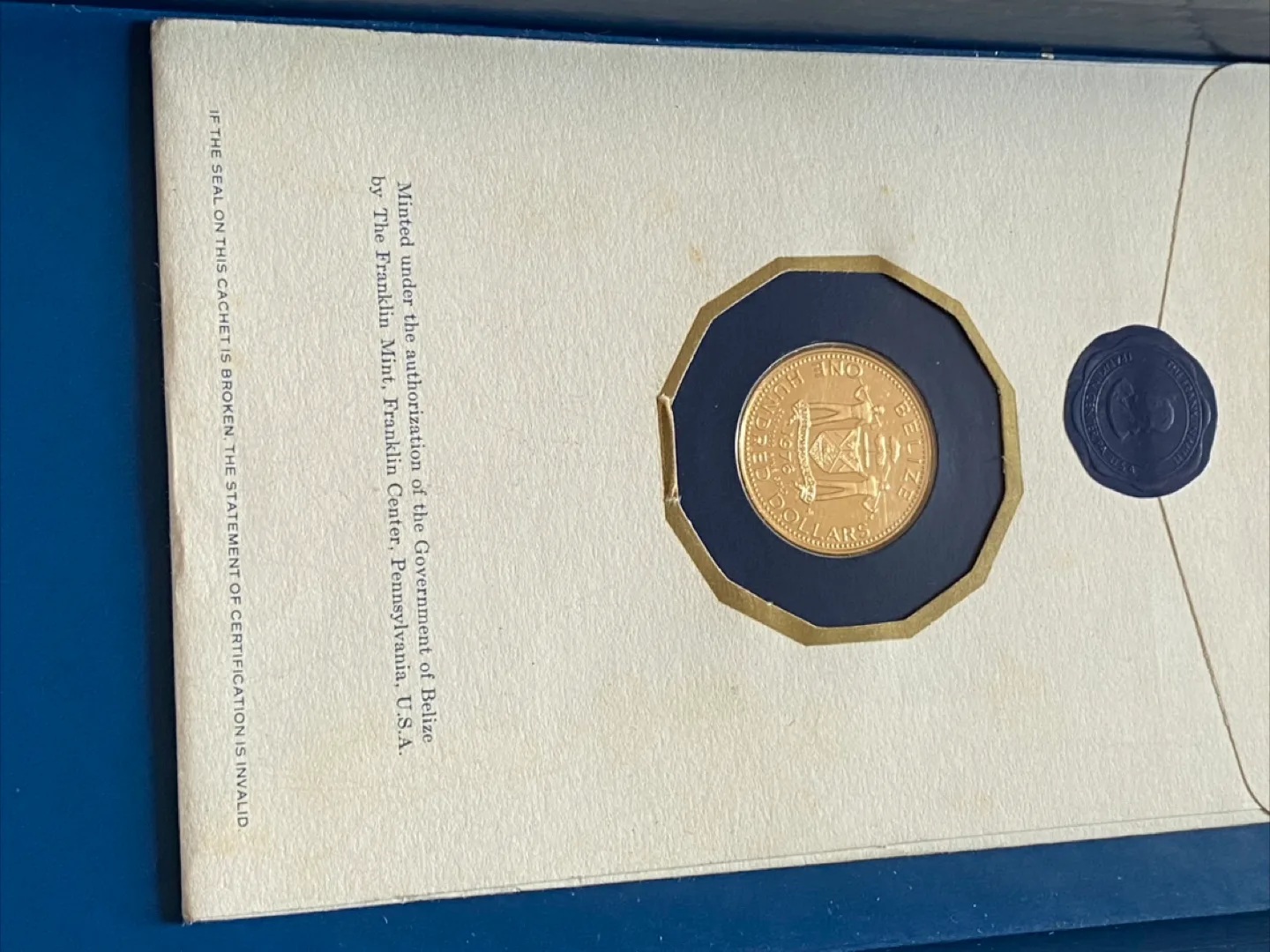 1976 One Hundred Dollar Gold Coin of Belize image indicator(3)