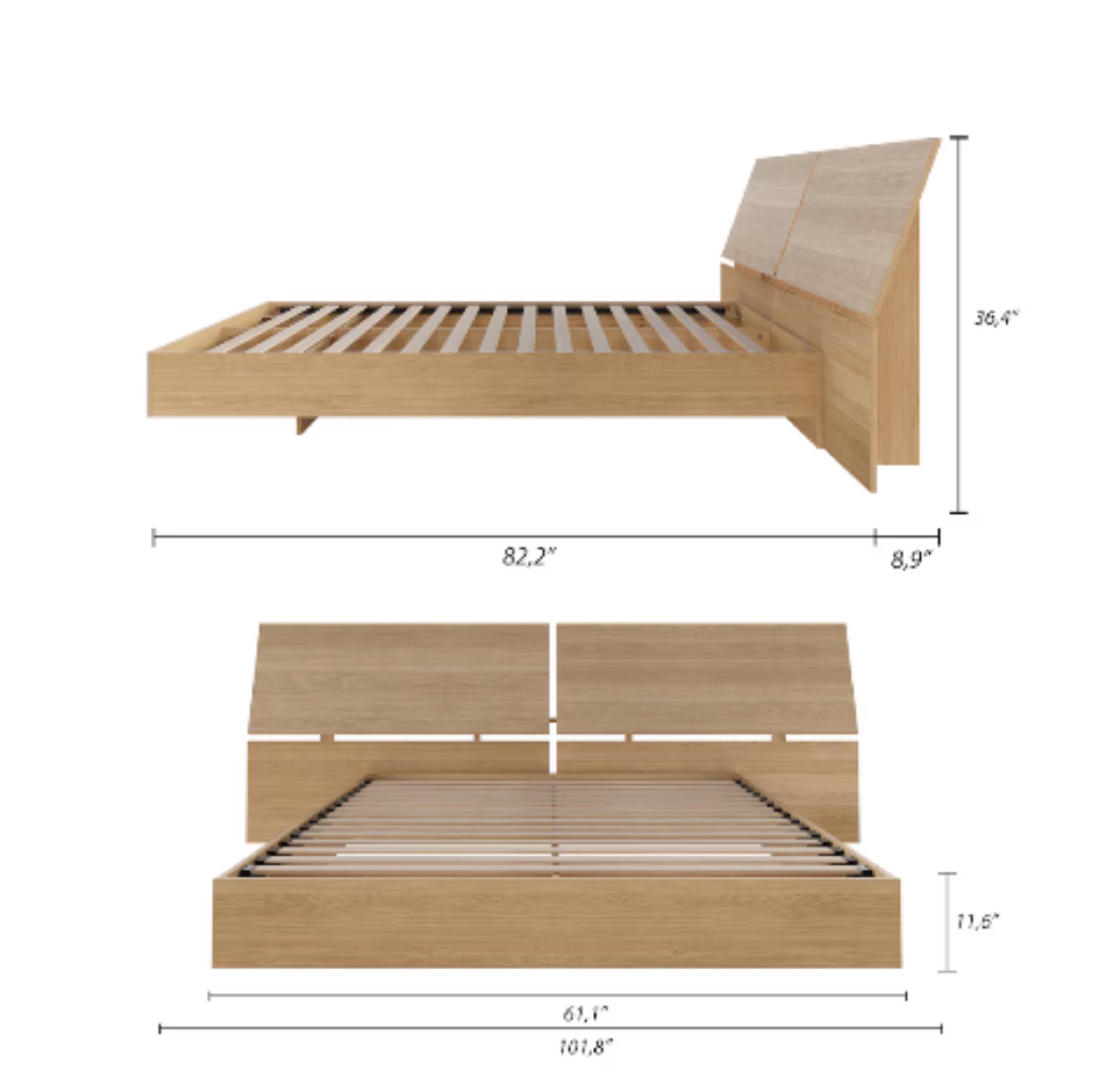 Queen Bed Frame with Headboard - photo 3