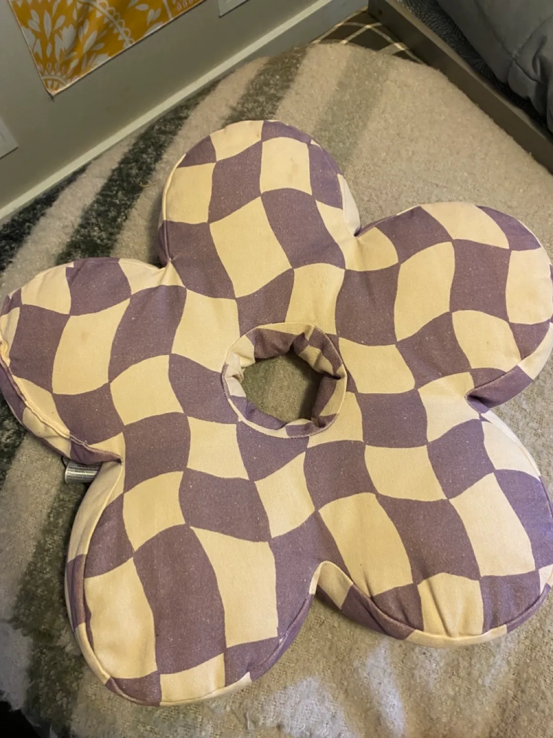 Flower Pillow - Checkered Pattern thumbnail