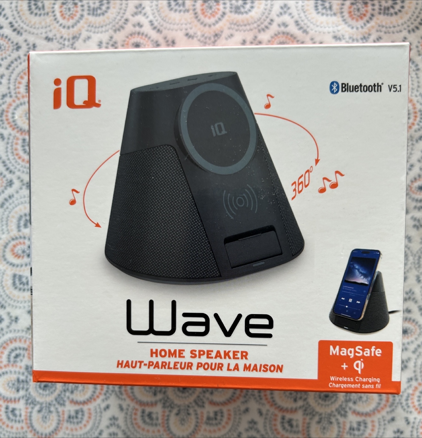 iQ Wave Home Speaker - Bluetooth v5.1, MagSafe + qi Charging