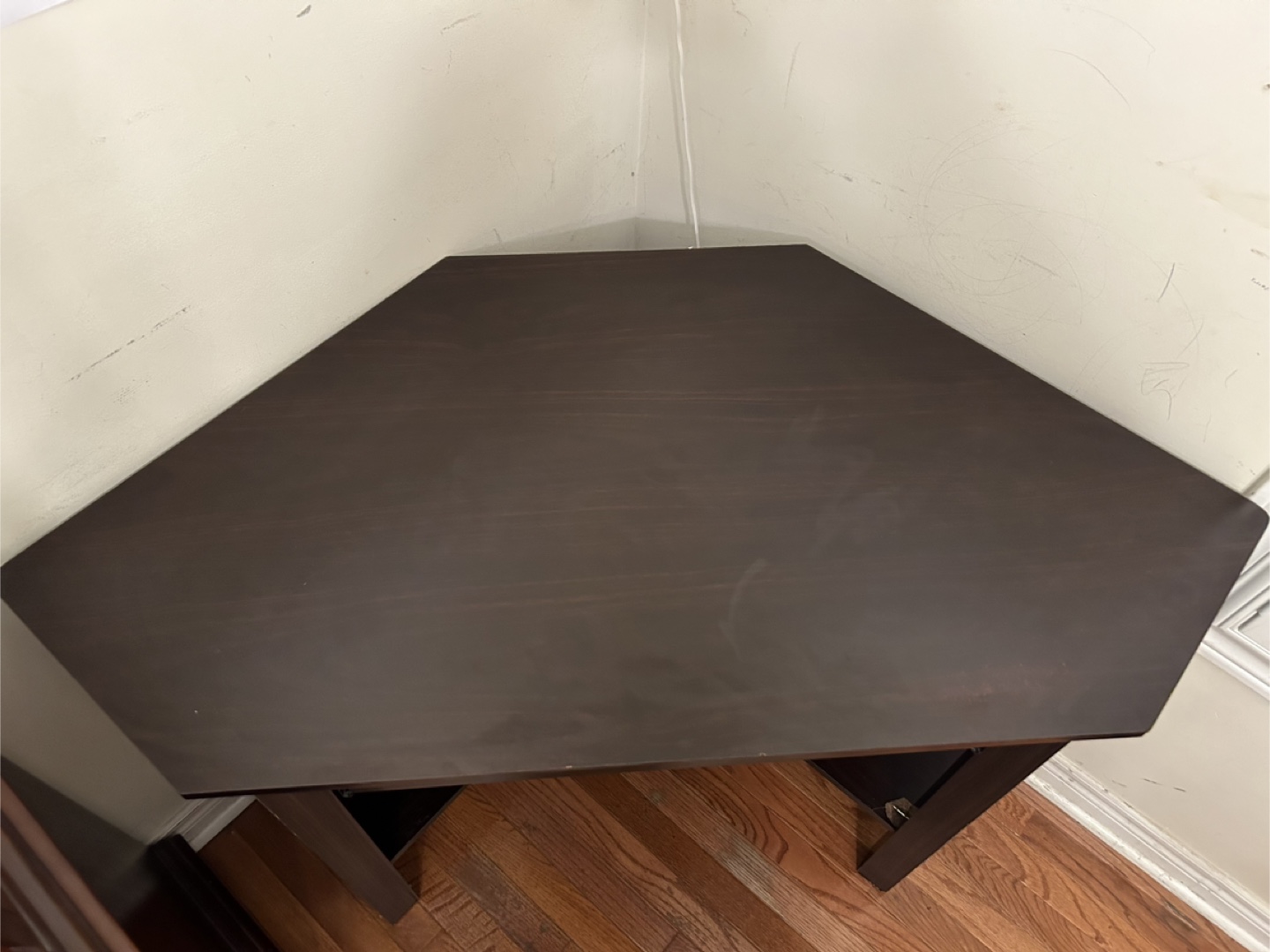 Dark Brown Corner Desk with Keyboard Tray - photo 2