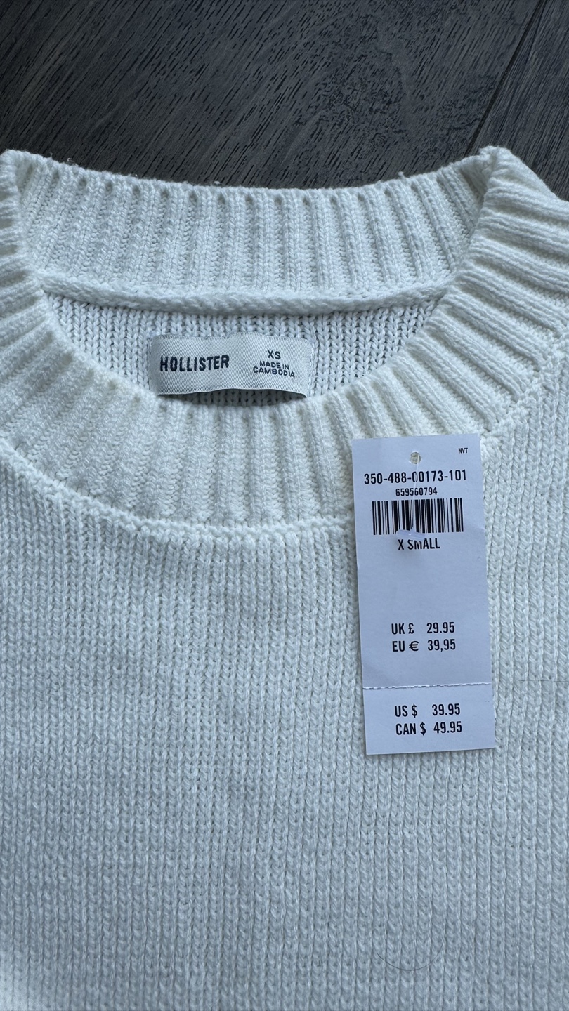 New Hollister White Knit Sweater XS - photo 3