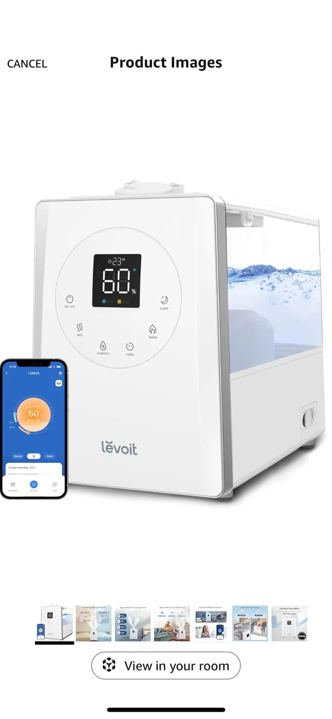 Humidifier - LV600S Smart Warm and Cool Mist (40% off the Pp) thumbnail