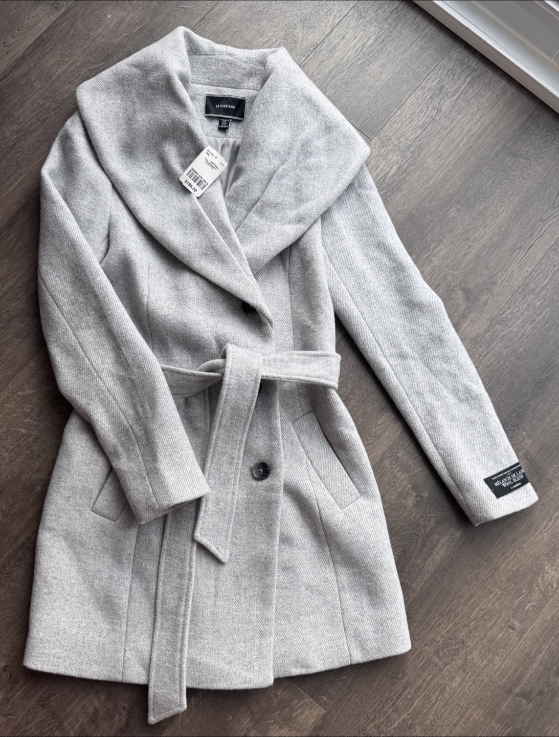 Le Chateau Wool Blend Grey Coat - Size XXS