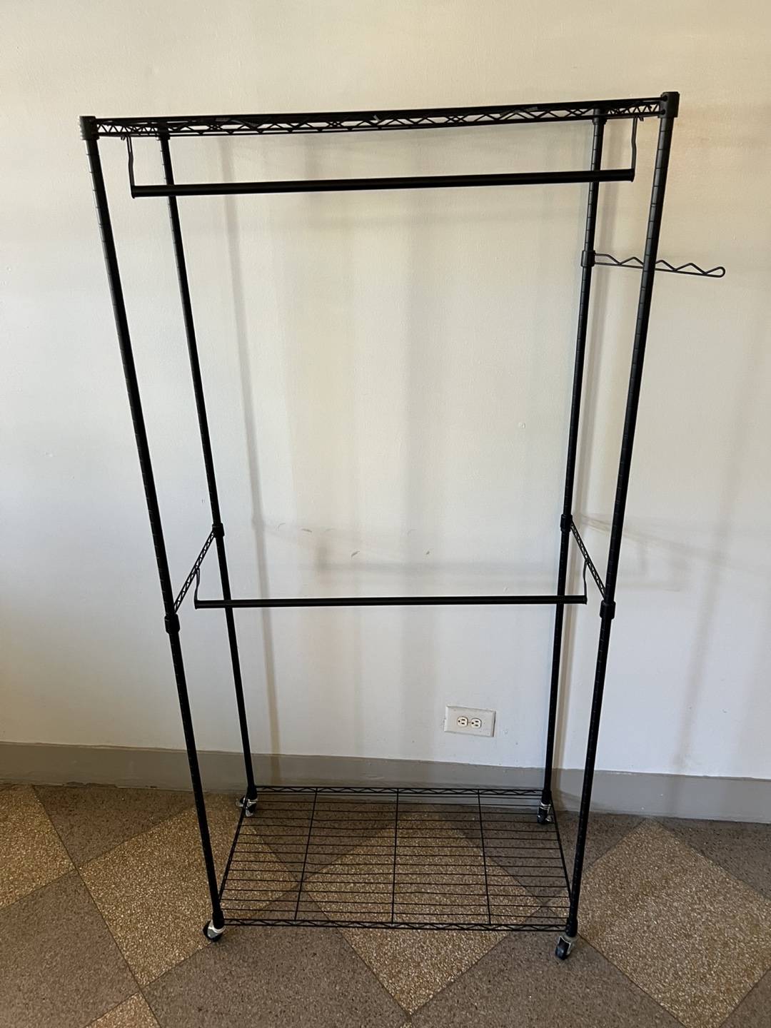 Black Metal Rolling Clothes Rack - photo 2