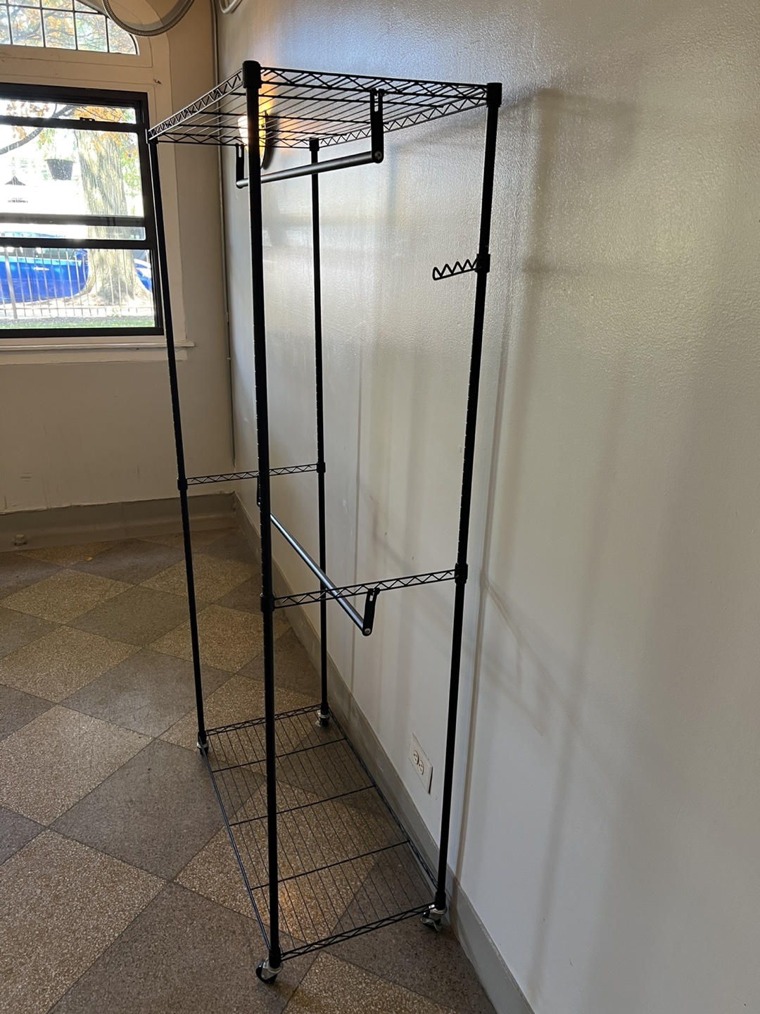 Black Metal Rolling Clothes Rack - photo 4