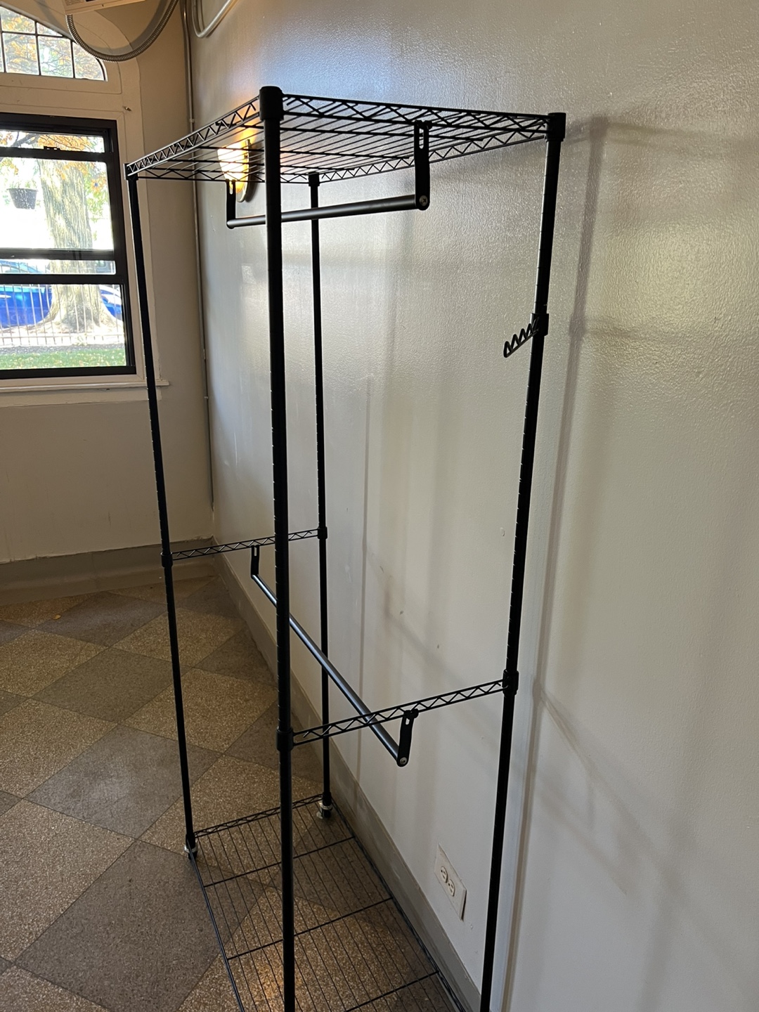 Black Metal Rolling Clothes Rack - photo 3