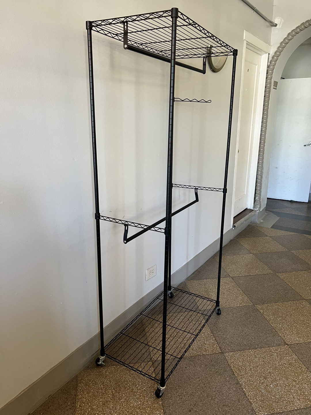 Black Metal Rolling Clothes Rack - photo 5