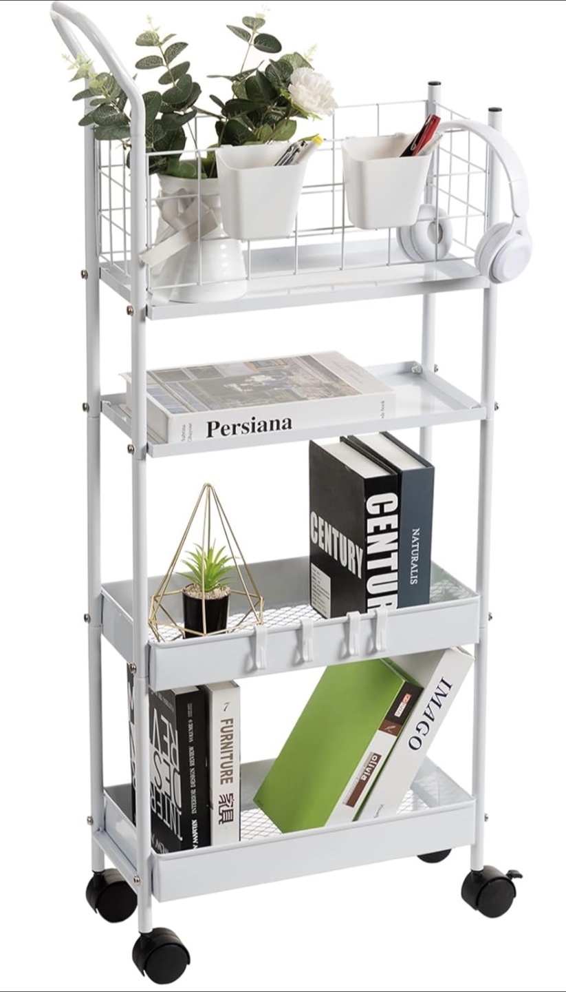Space-Saving 4-Tier Storage Cart