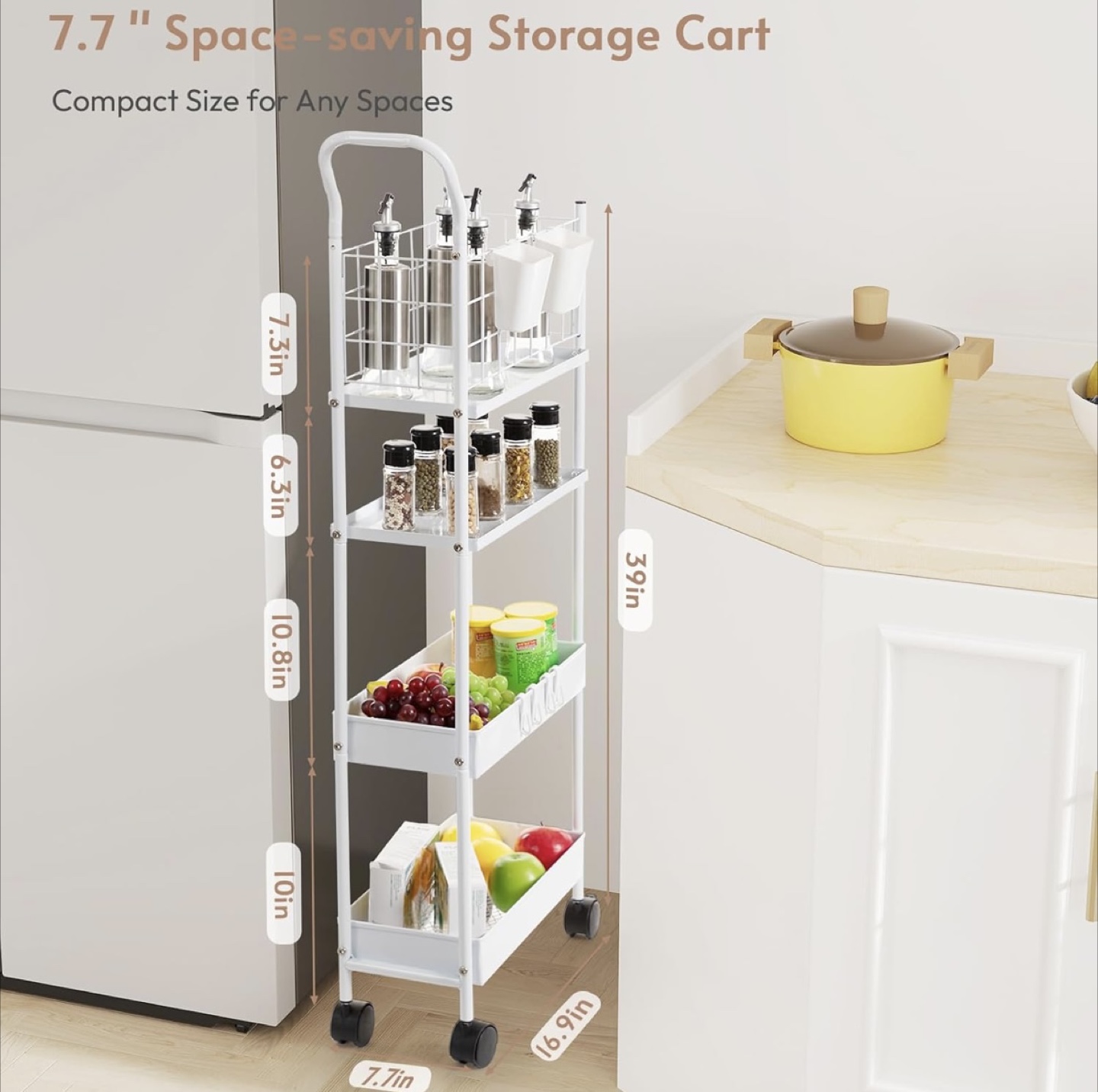 Space-Saving 4-Tier Storage Cart - photo 2