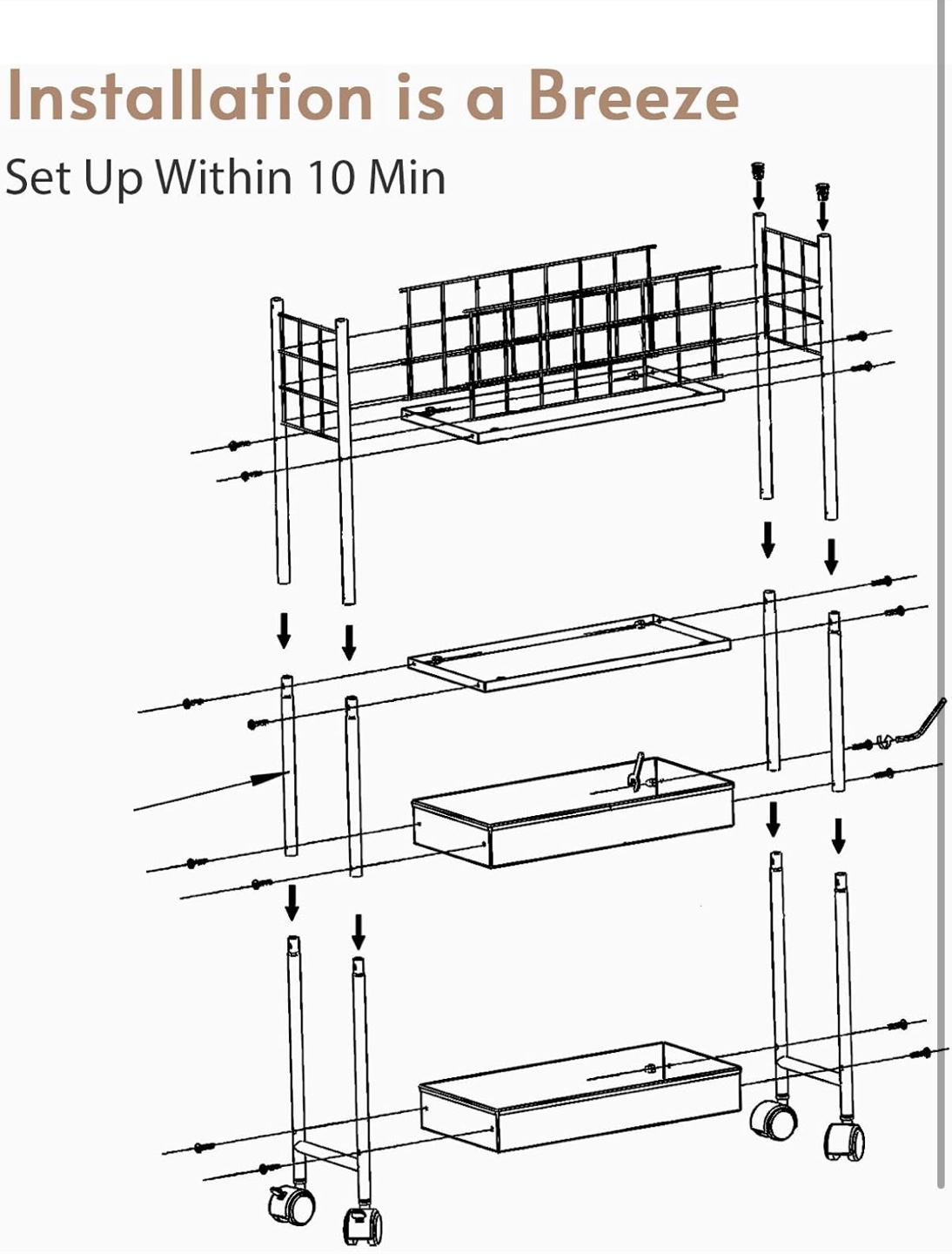 Space-Saving 4-Tier Storage Cart - photo 5