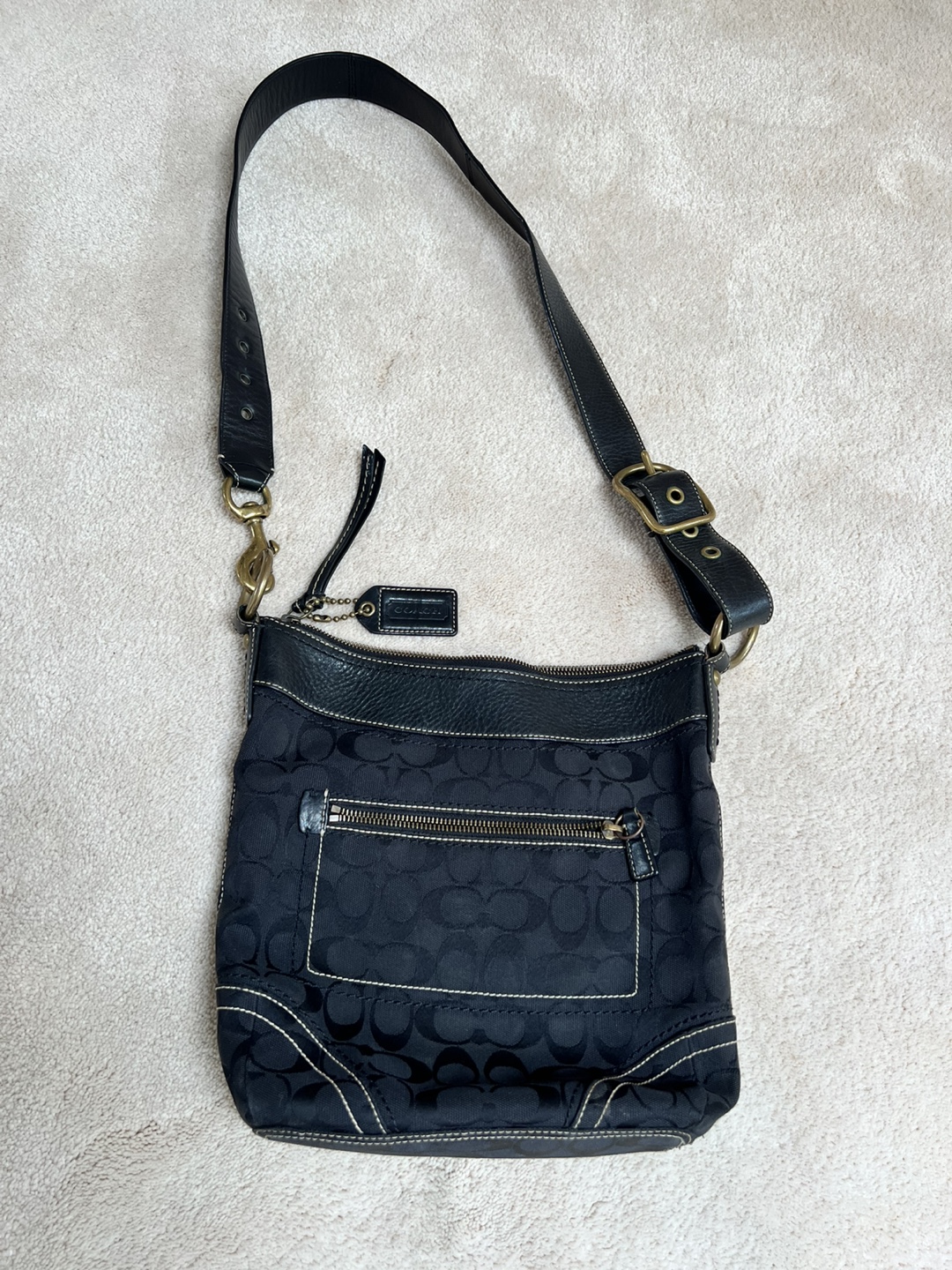 Coach Black leather Crossbody Purse