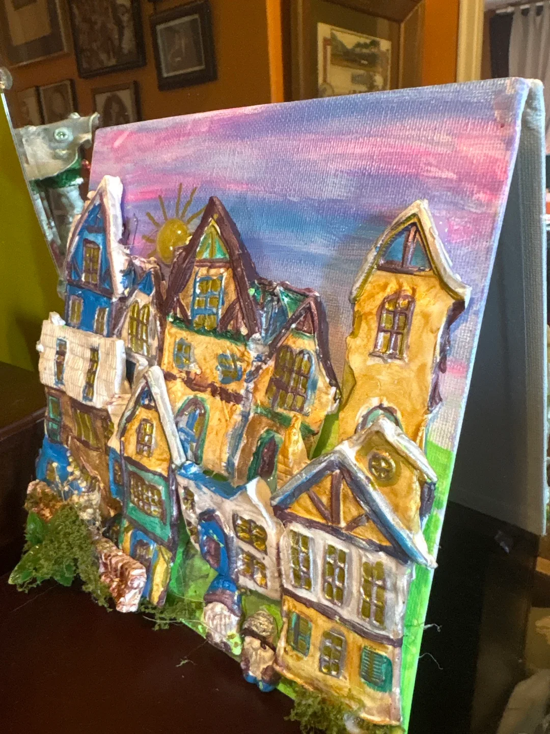 Handmade 3D Village Canvas Art image indicator(2)