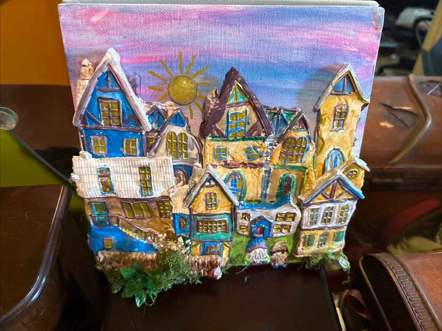 Handmade 3D Village Canvas Art image indicator(4)