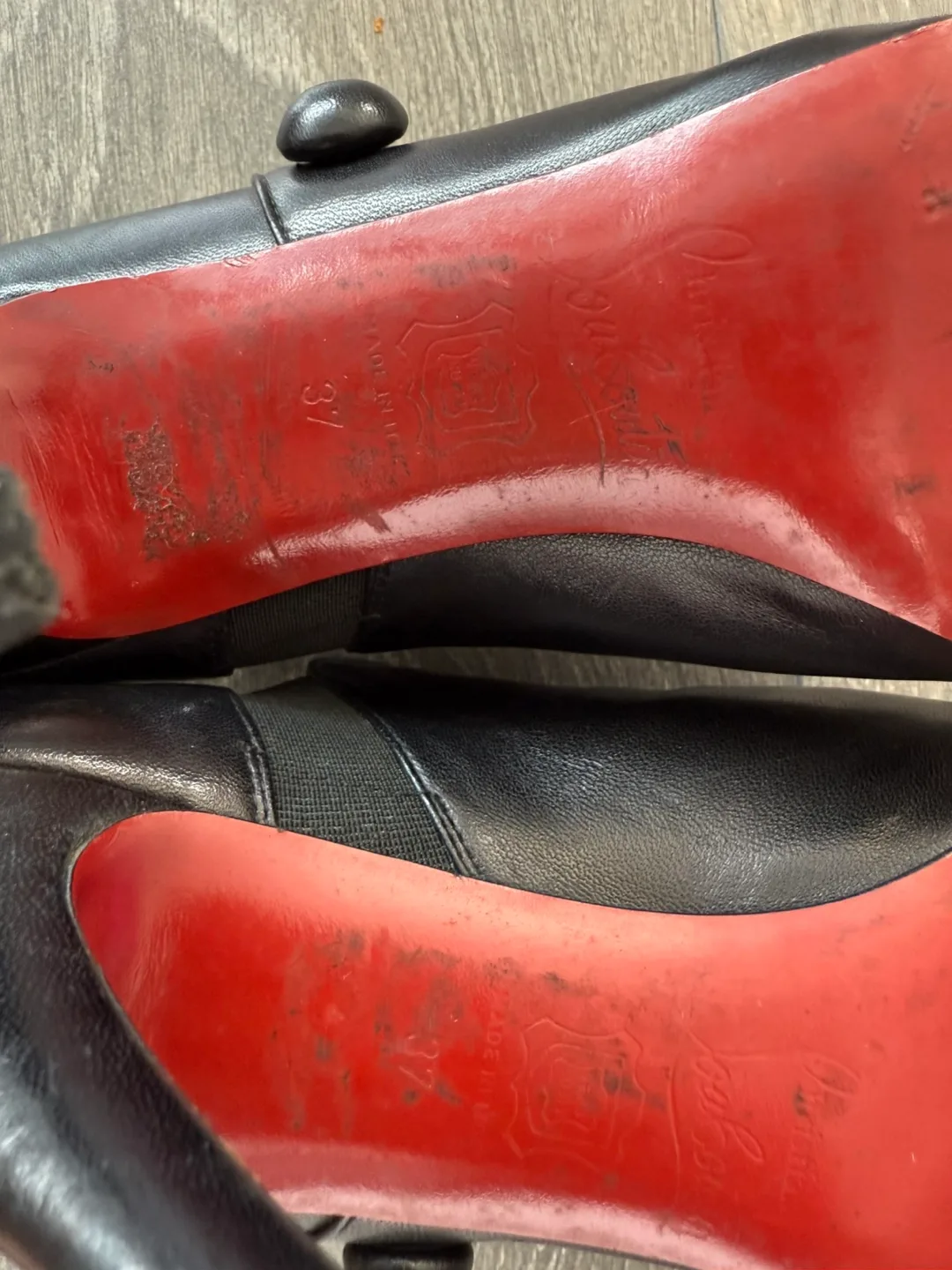 Christian Louboutin Black Leather Booties Size 37 image indicator(3)