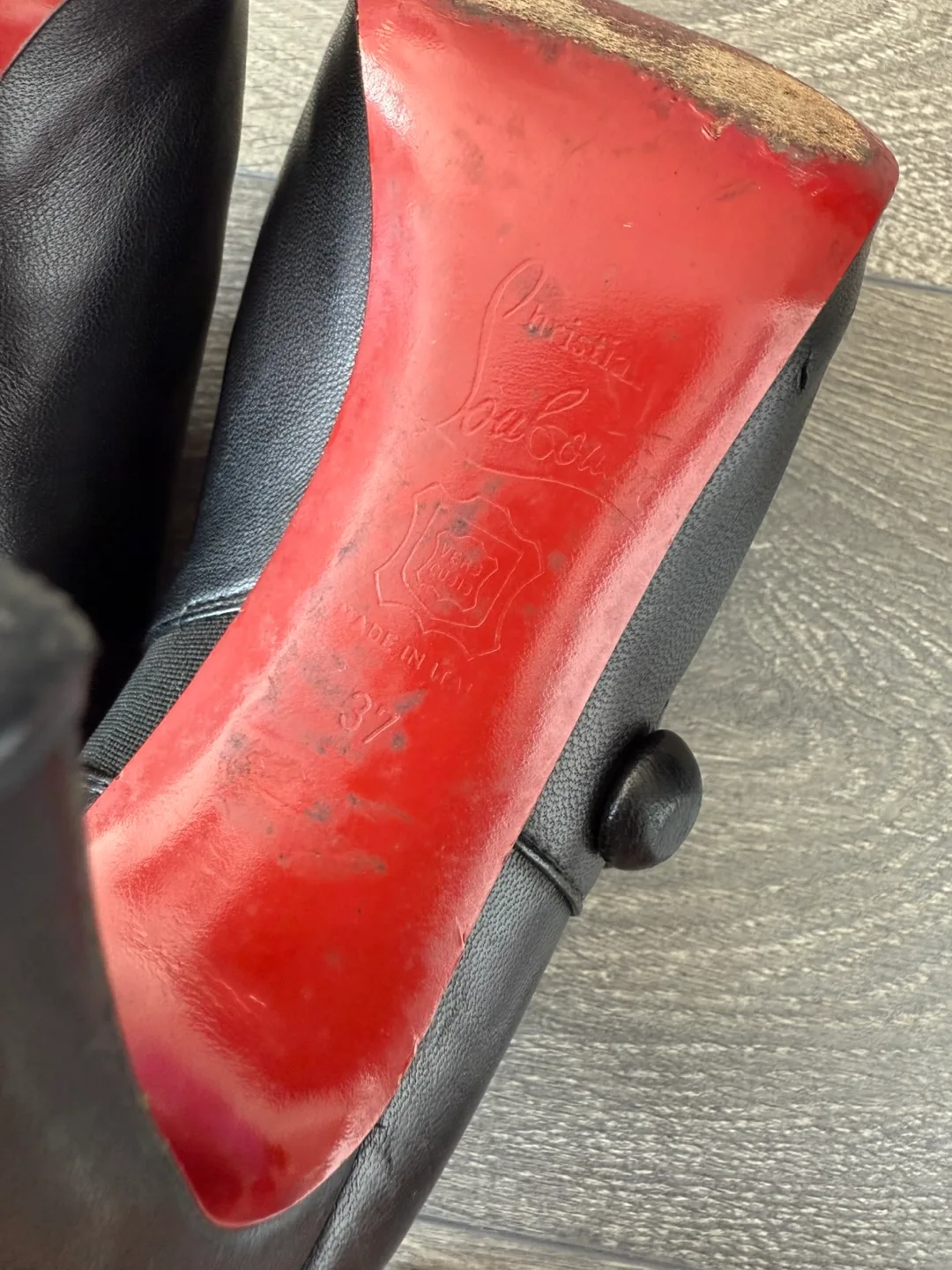 Christian Louboutin Black Leather Booties Size 37 image indicator(7)