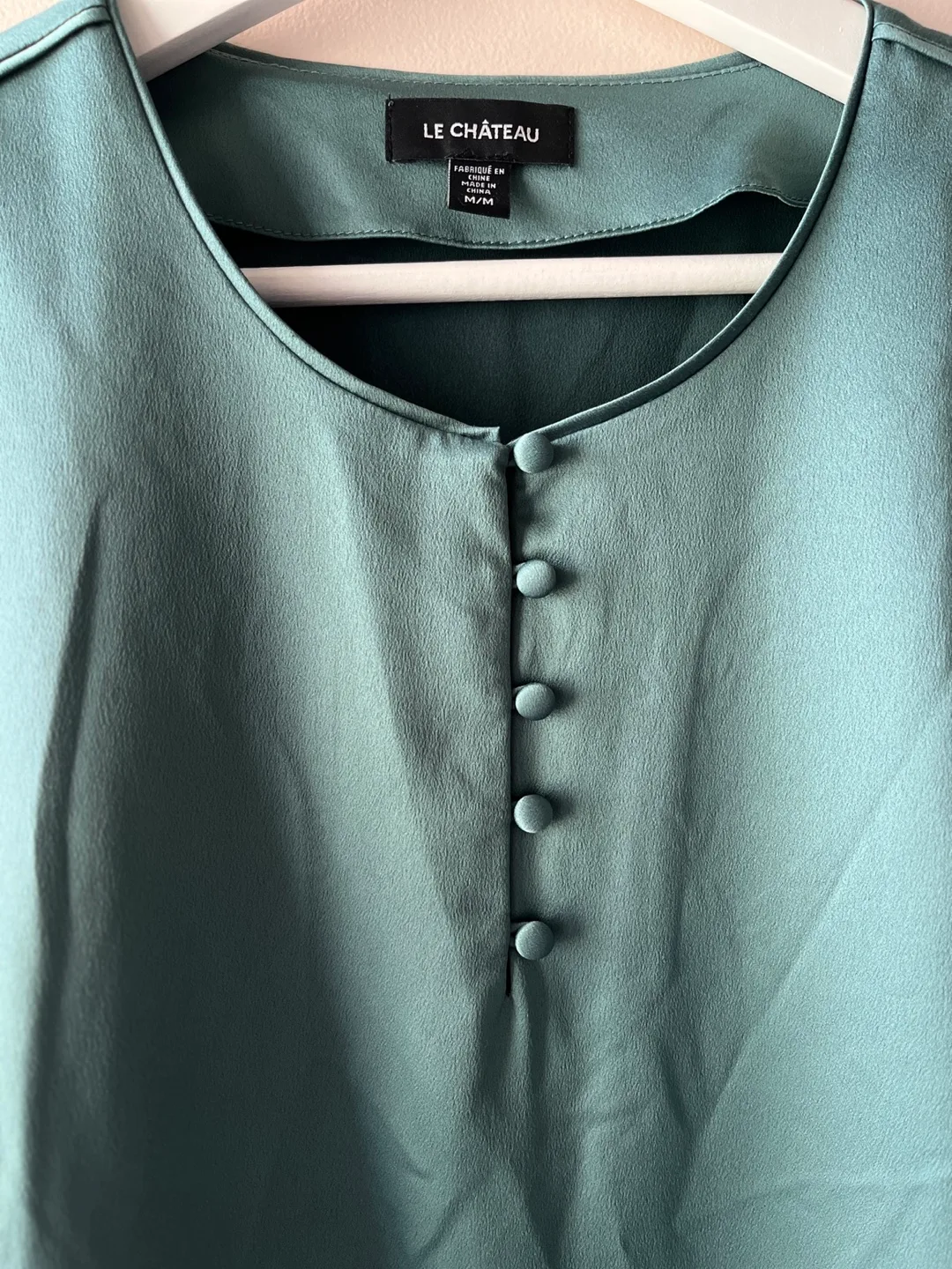 Le Chateau Green Silky Blouse - Size M image indicator(3)