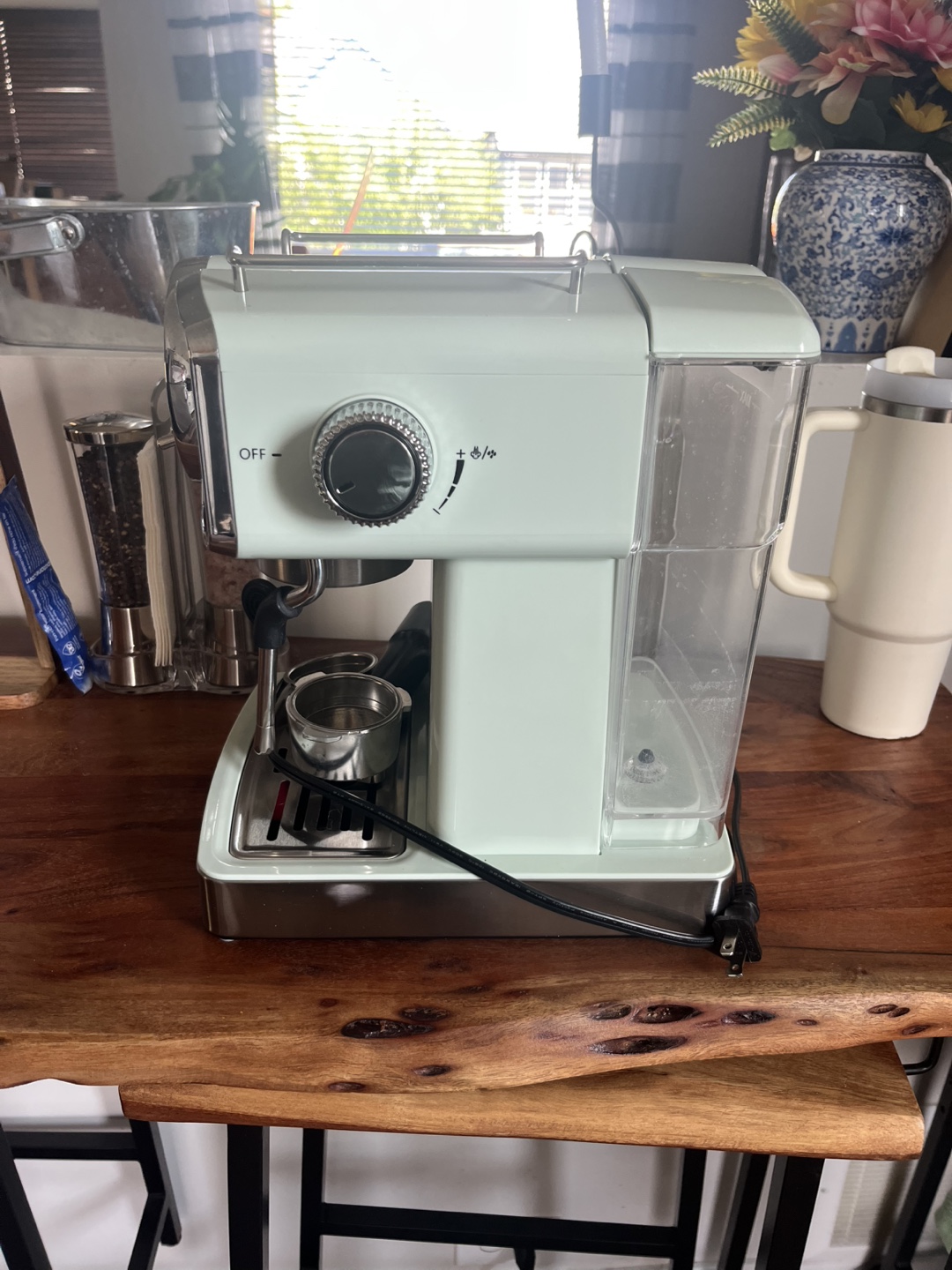 Vintage Looking SumSaty Espresso Machine - Mint Green - photo 2