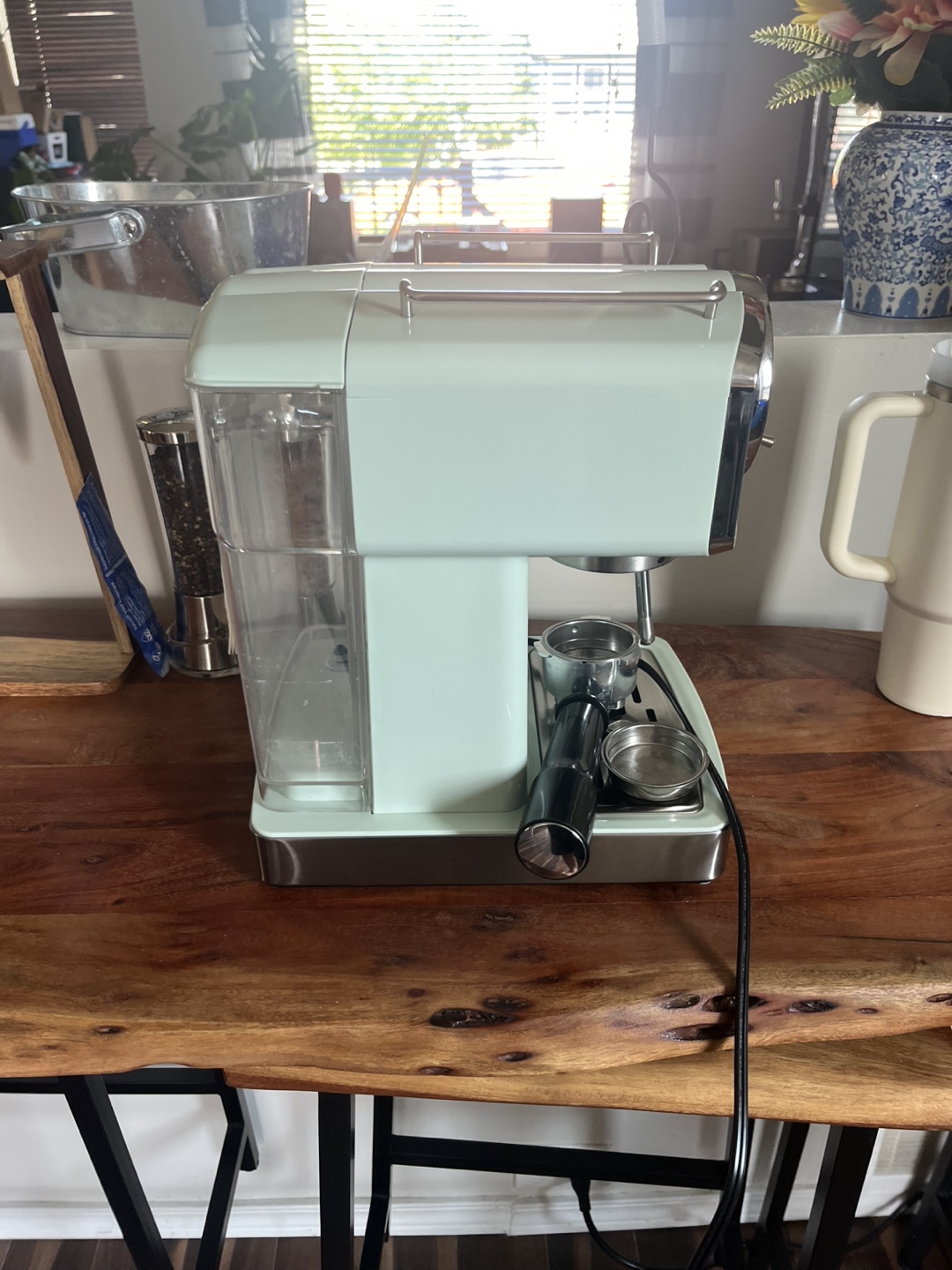 Vintage Looking SumSaty Espresso Machine - Mint Green - photo 4