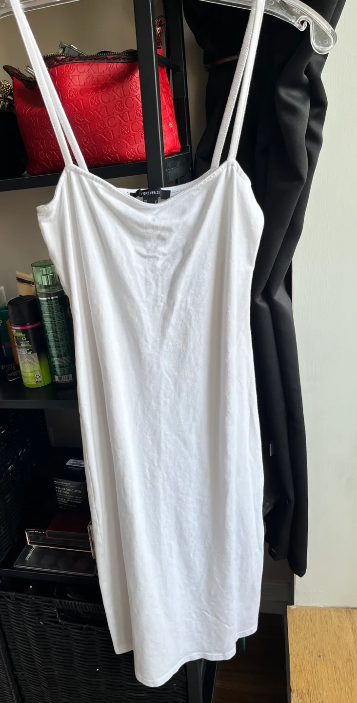 Forever 21 White Bodycon Mini Dress - Size M thumbnail