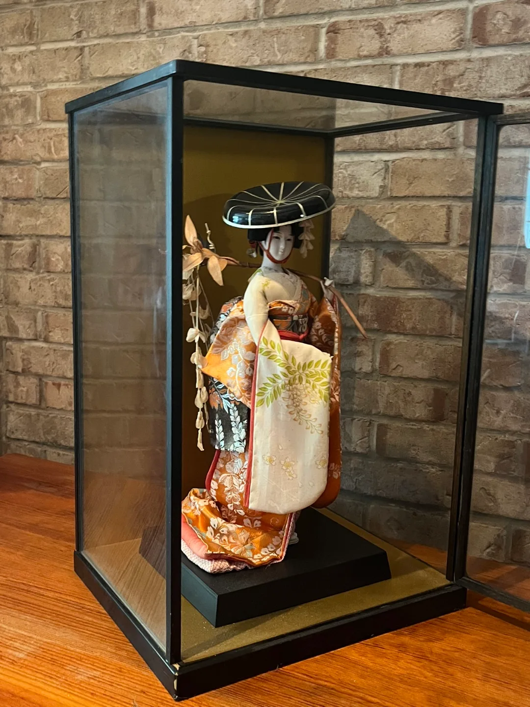 Large Vintage Japanese Doll in Glass Display Case image indicator(3)