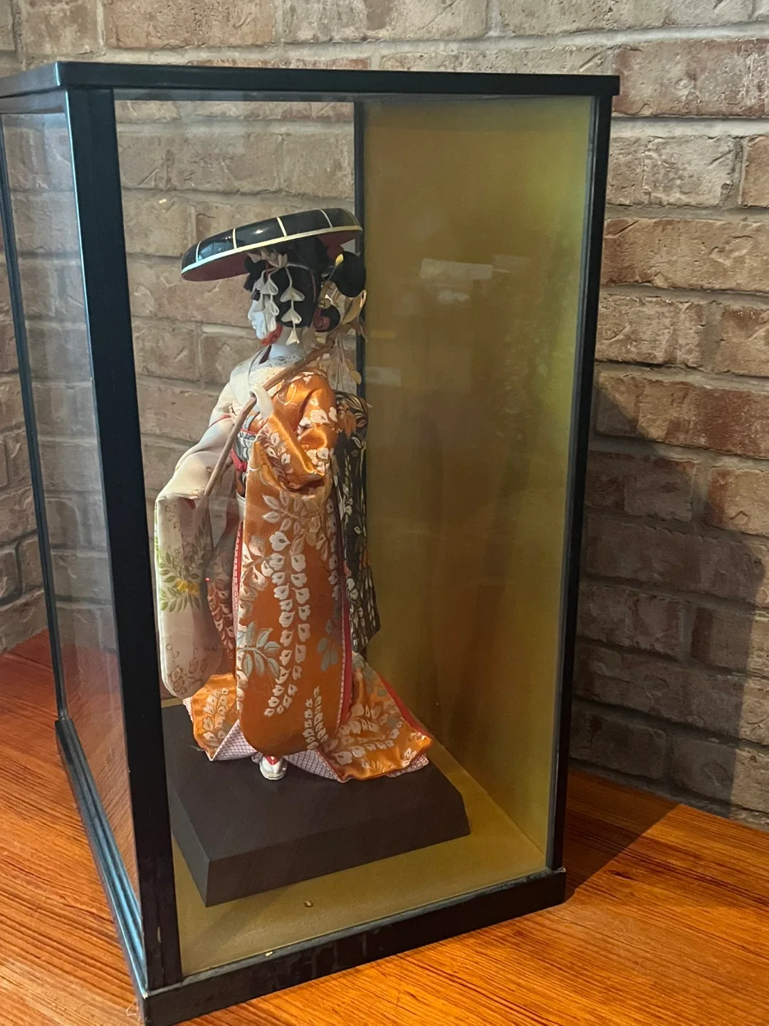 Large Vintage Japanese Doll in Glass Display Case image indicator(6)