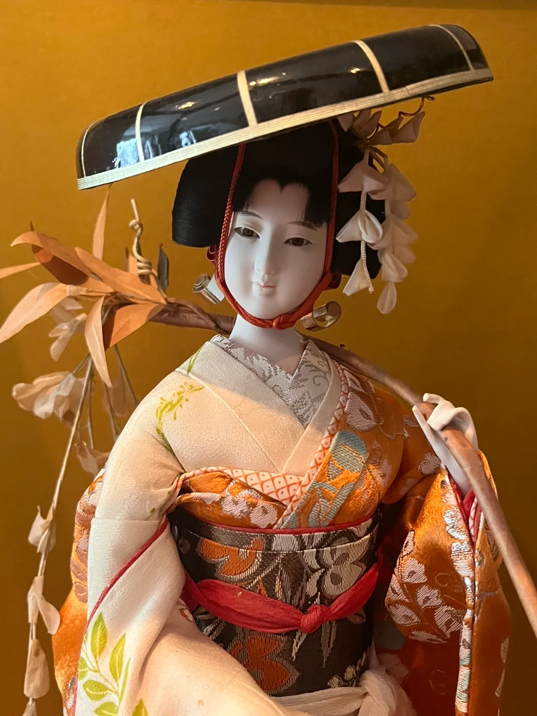 Large Vintage Japanese Doll in Glass Display Case image indicator(2)