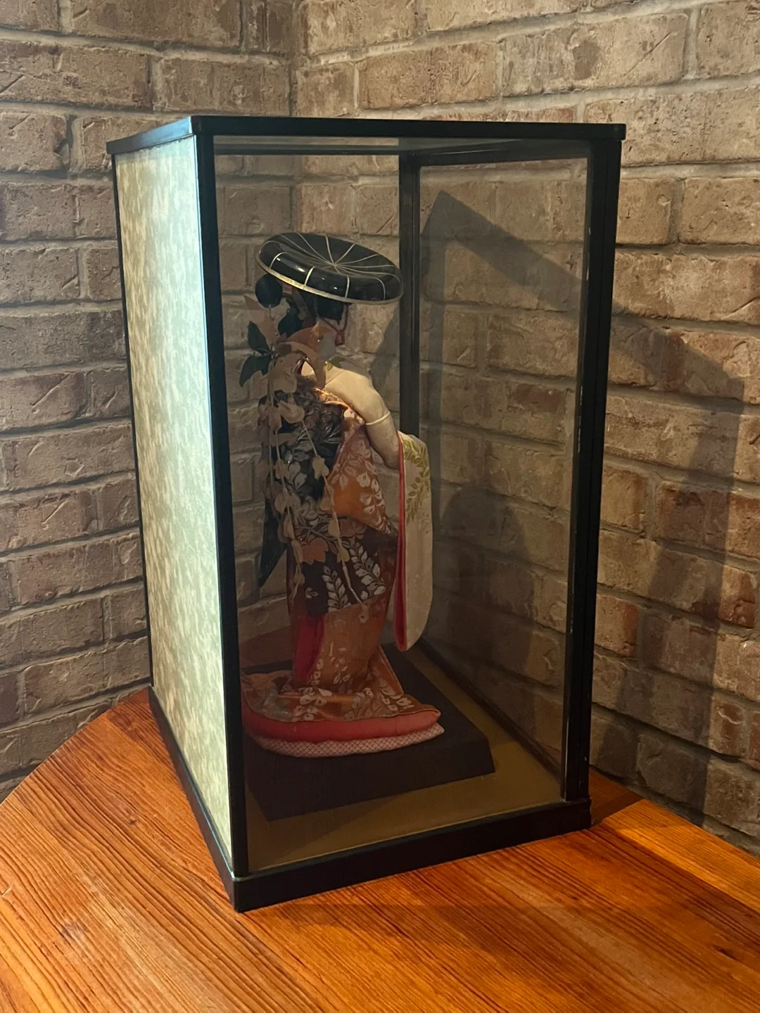Large Vintage Japanese Doll in Glass Display Case image indicator(5)