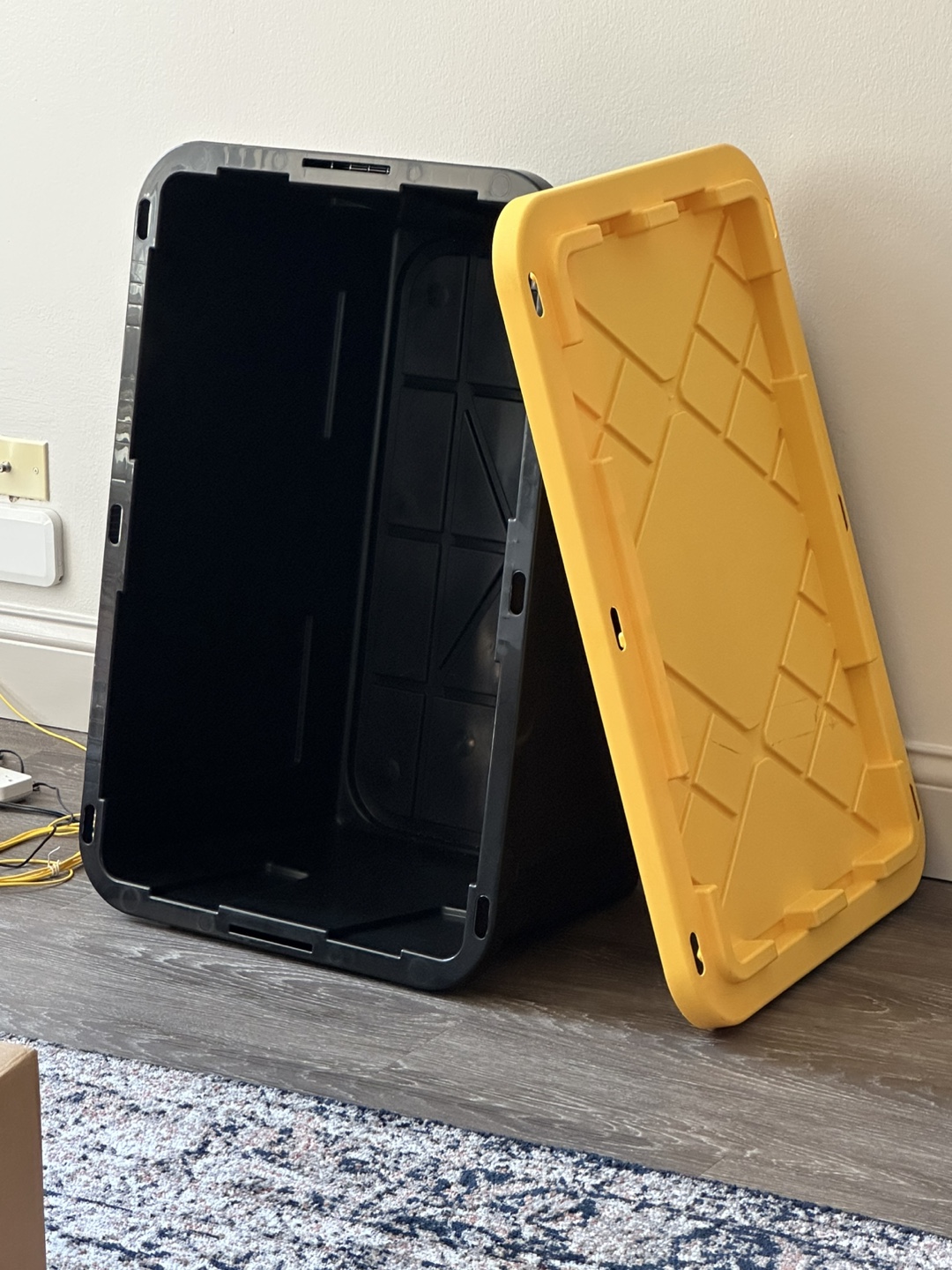 Black & Yellow Storage Bin - perfect for moving - photo 2