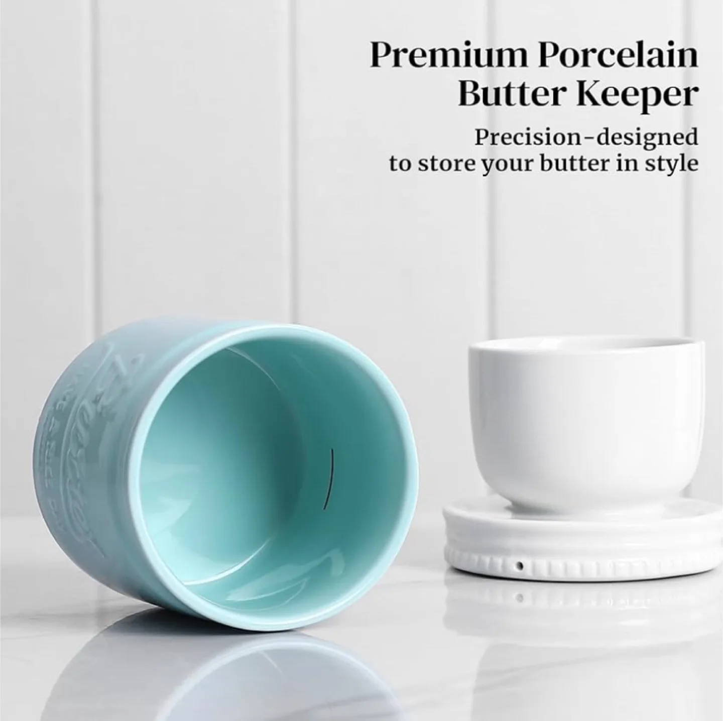 DOWAN Porcelain Butter Keeper Crock, butter bell farm house image indicator(4)