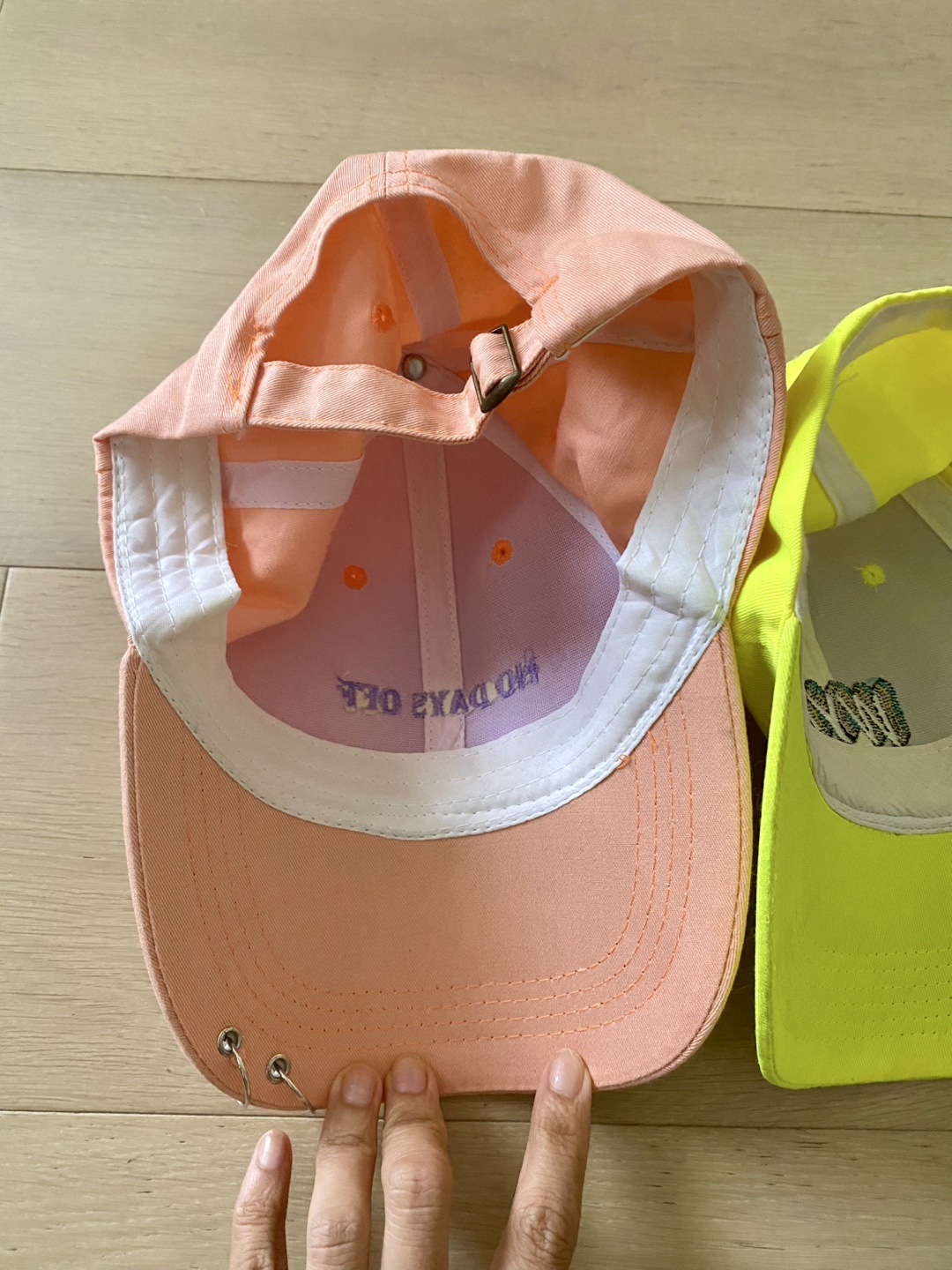 3 forever 21 Baseball Caps - Peach, Yellow, Purple - photo 3