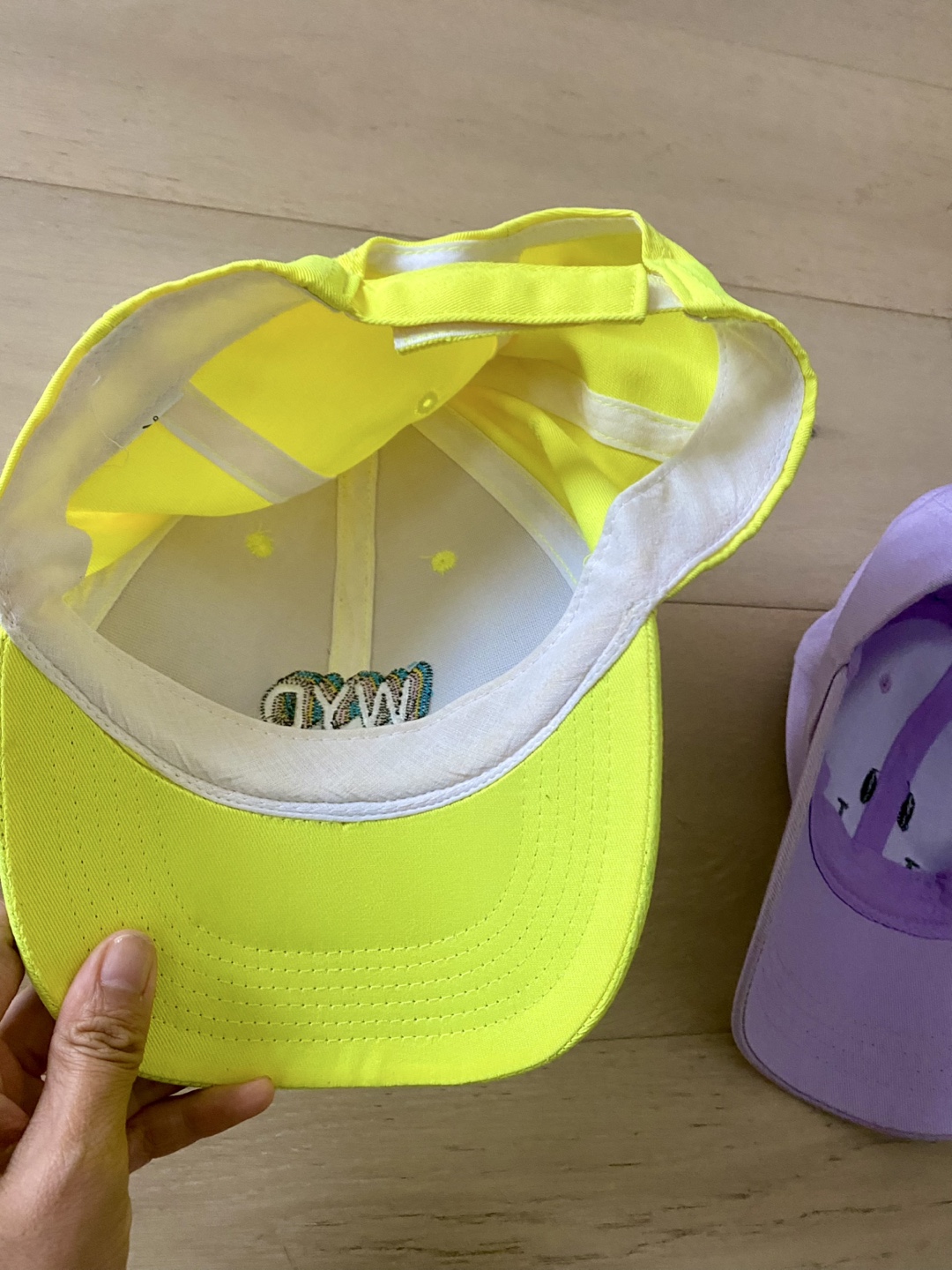 3 forever 21 Baseball Caps - Peach, Yellow, Purple - photo 4