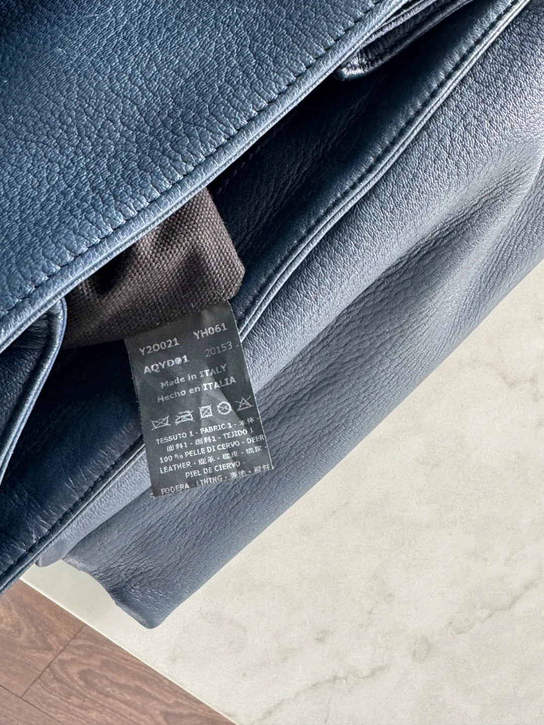 Giorgio Armani Leather Backpack - Blue image indicator(6)