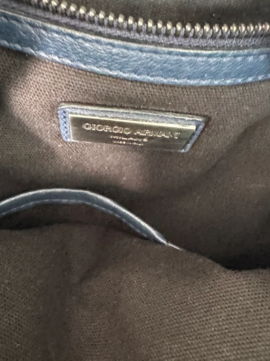 Giorgio Armani Leather Backpack - Blue image indicator(5)