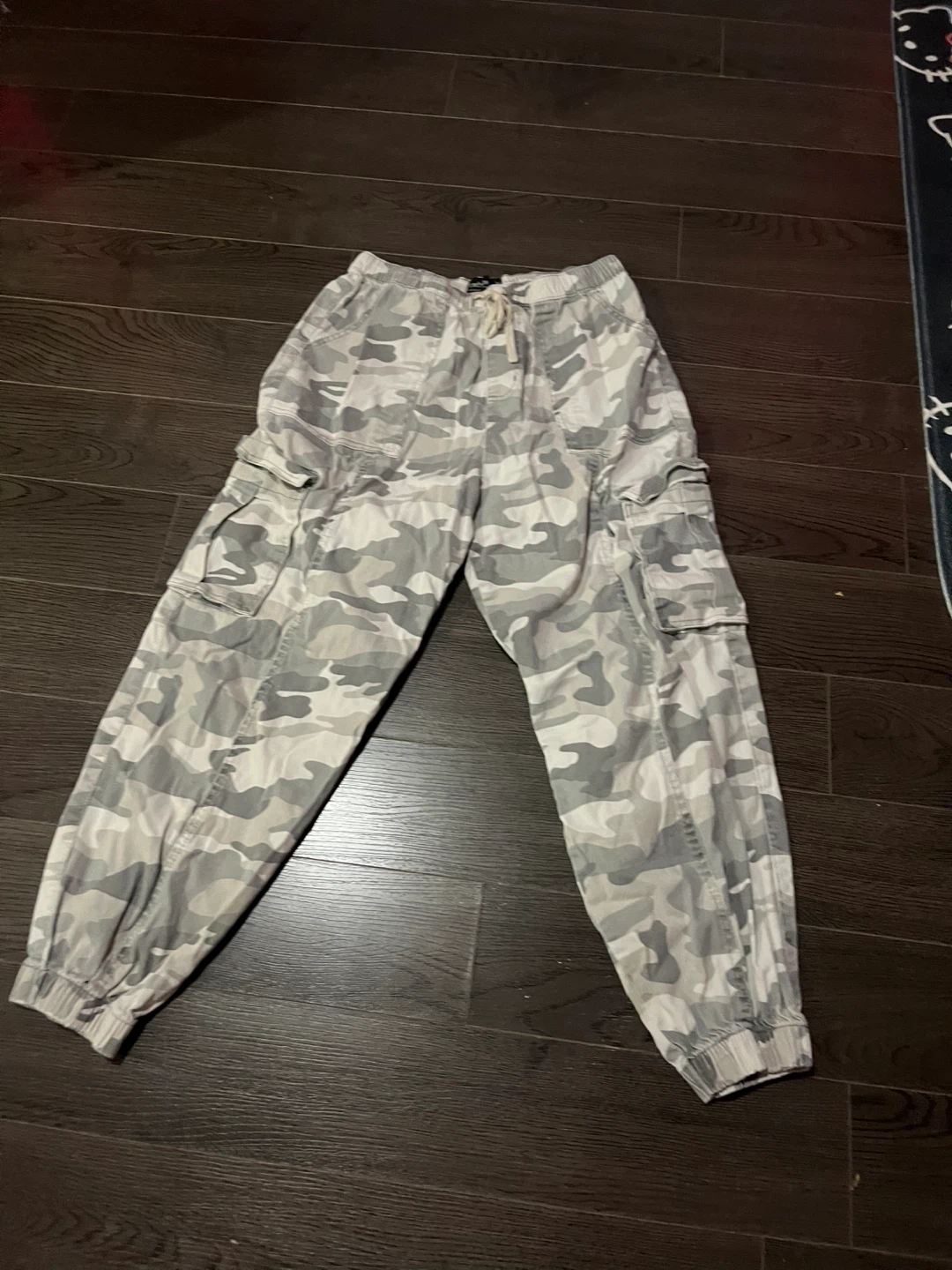 Grey Camo Cargo Pants