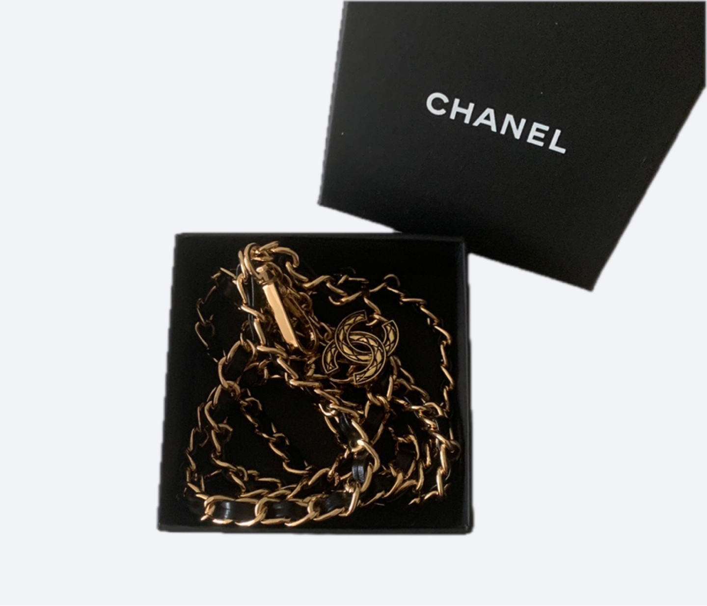 Chanel Gold & Black Crossbody Shoulder Phone Strap - photo 2