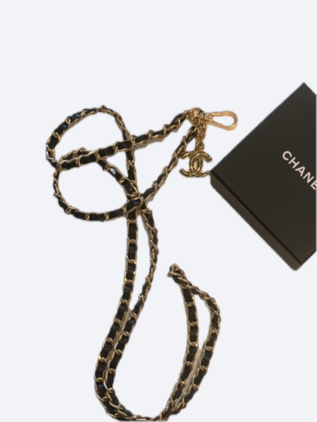 Chanel Gold & Black Crossbody Shoulder Phone Strap - photo 3