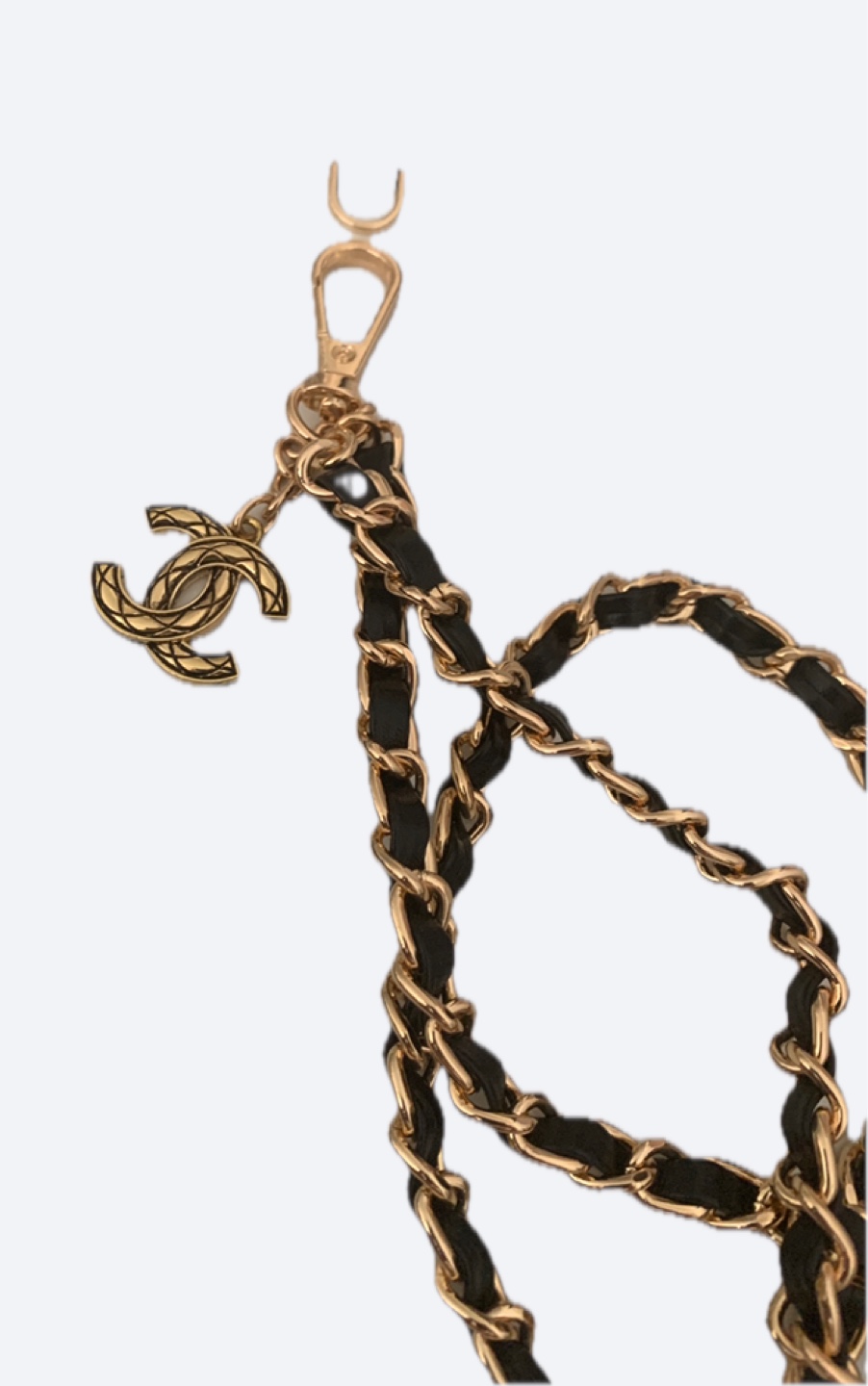 Chanel Gold & Black Crossbody Shoulder Phone Strap - photo 5